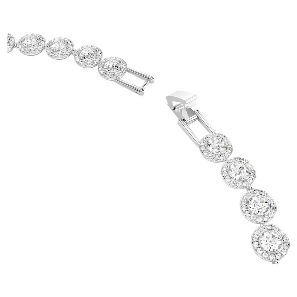 Swarovski Una Angelic necklace Round cut, Medium, White, Rhodium plated