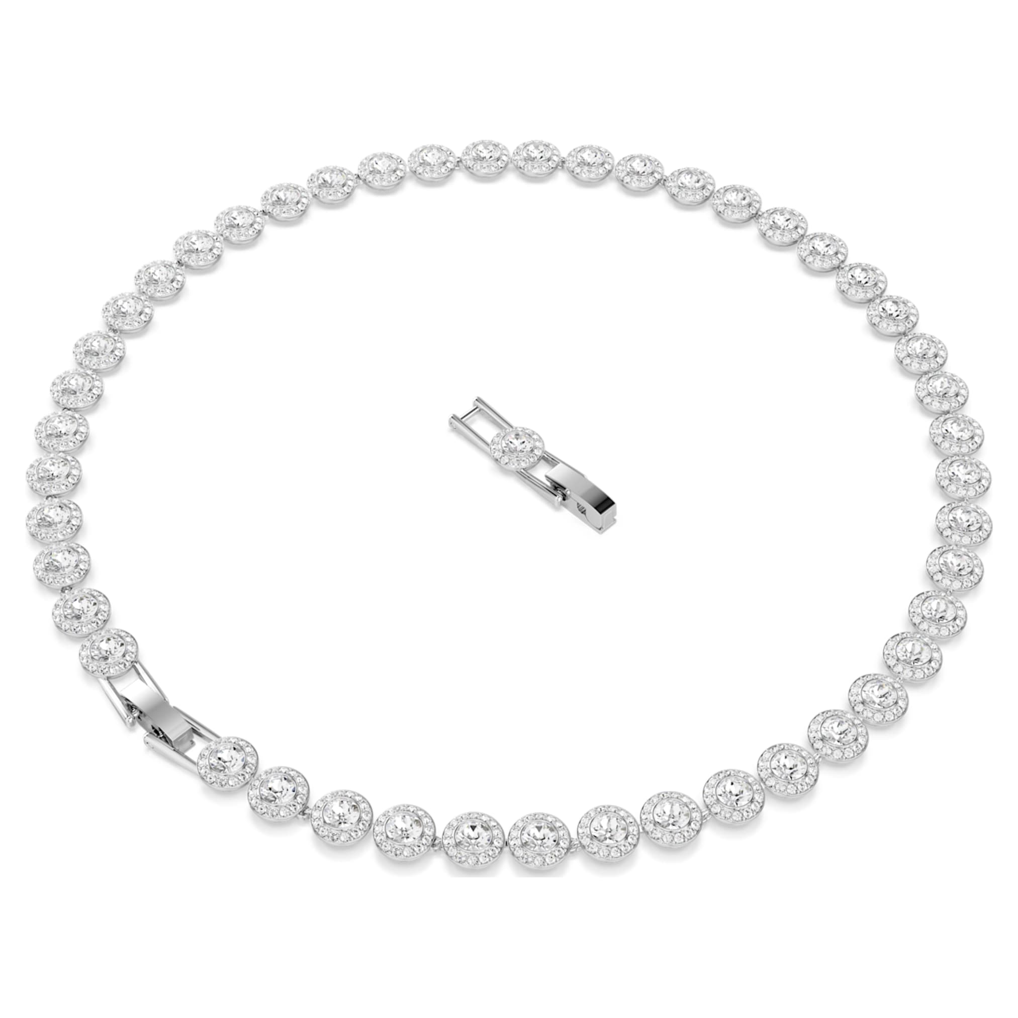 Swarovski Una Angelic necklace Round cut, Medium, White, Rhodium plated