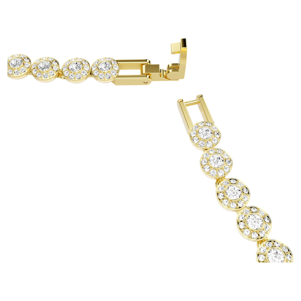 Swarovski Una Angelic necklace Round cut, Small, White, 18K gold finish