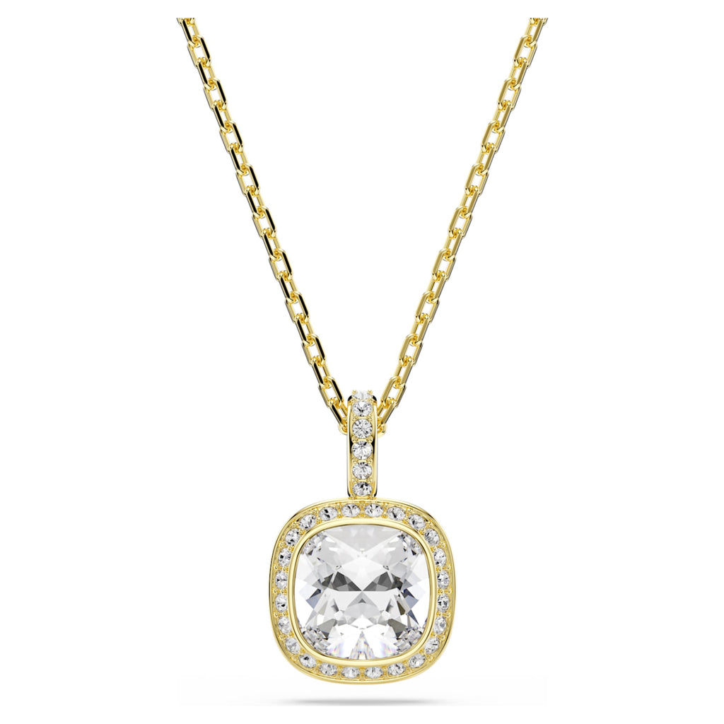 Swarovski Una Angelic pendant Cushion cut, White, 18K gold finish