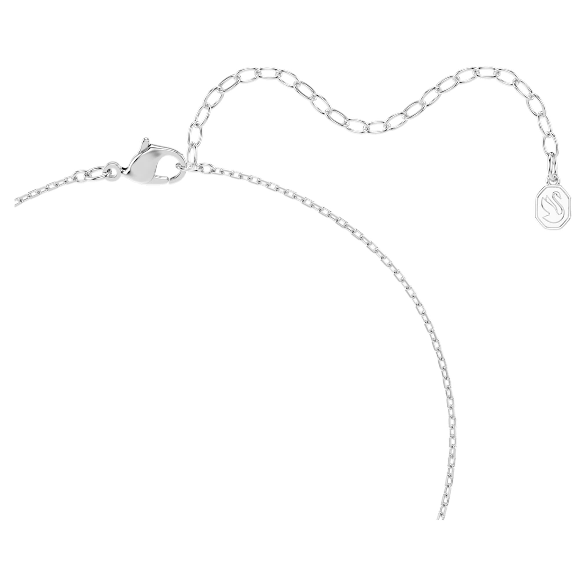 Swarovski Una Angelic pendant Cushion cut, White, Rhodium plated