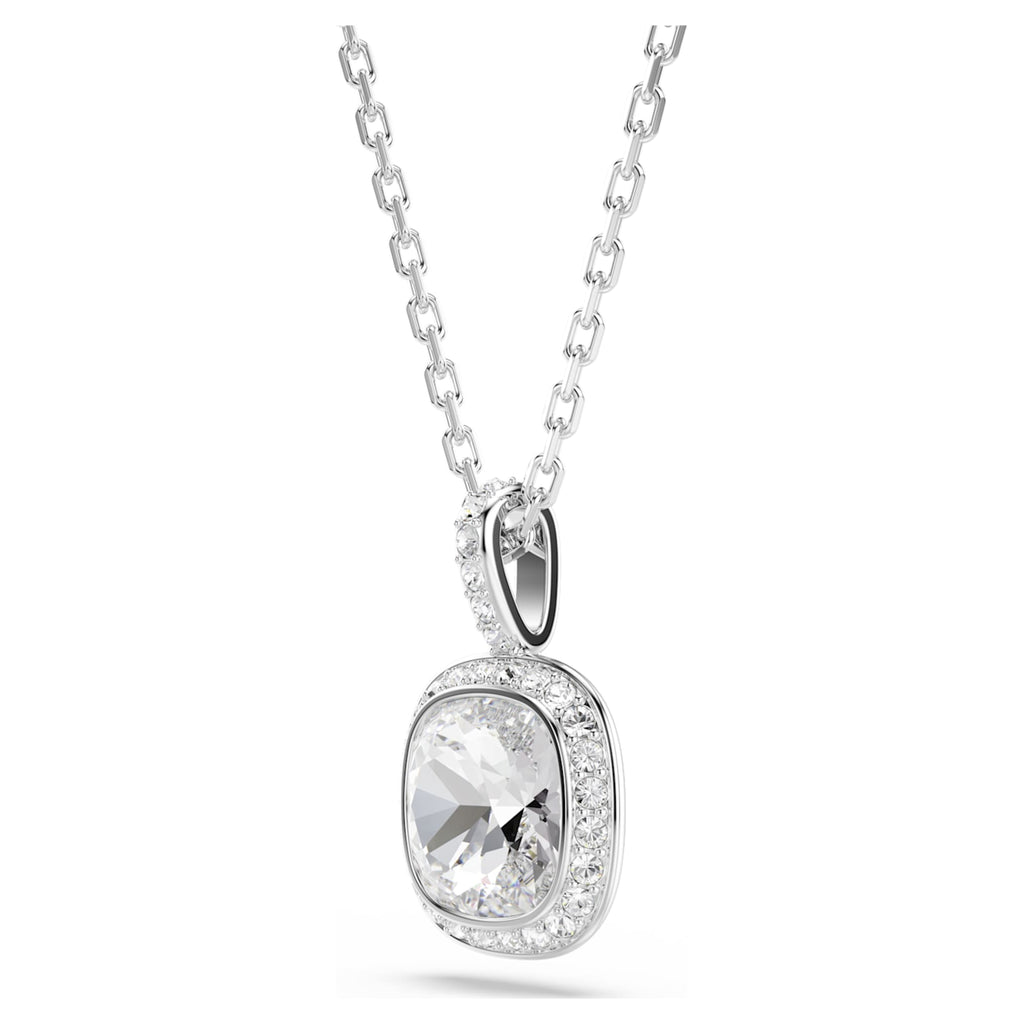 Swarovski Una Angelic pendant Cushion cut, White, Rhodium plated