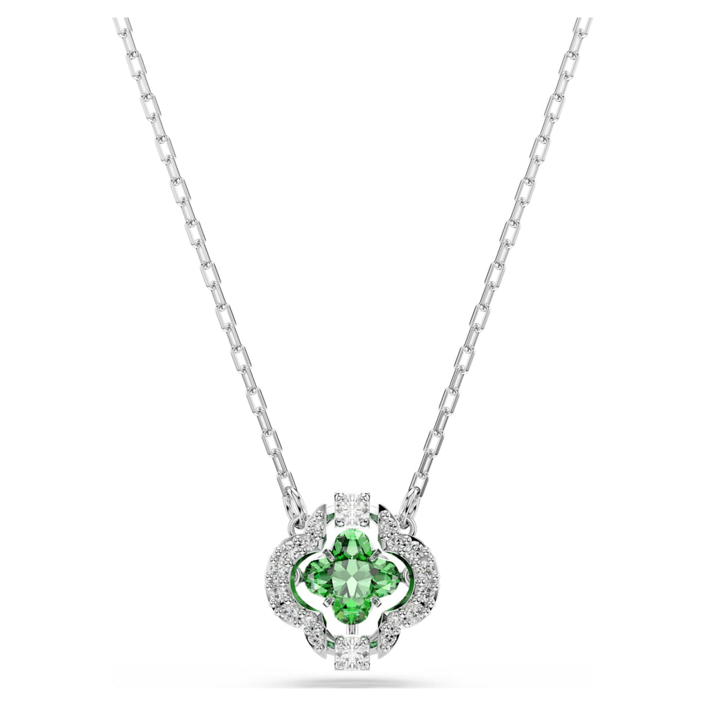 Swarovski Una Angelic pendant Mixed cuts, Green, Rhodium plated