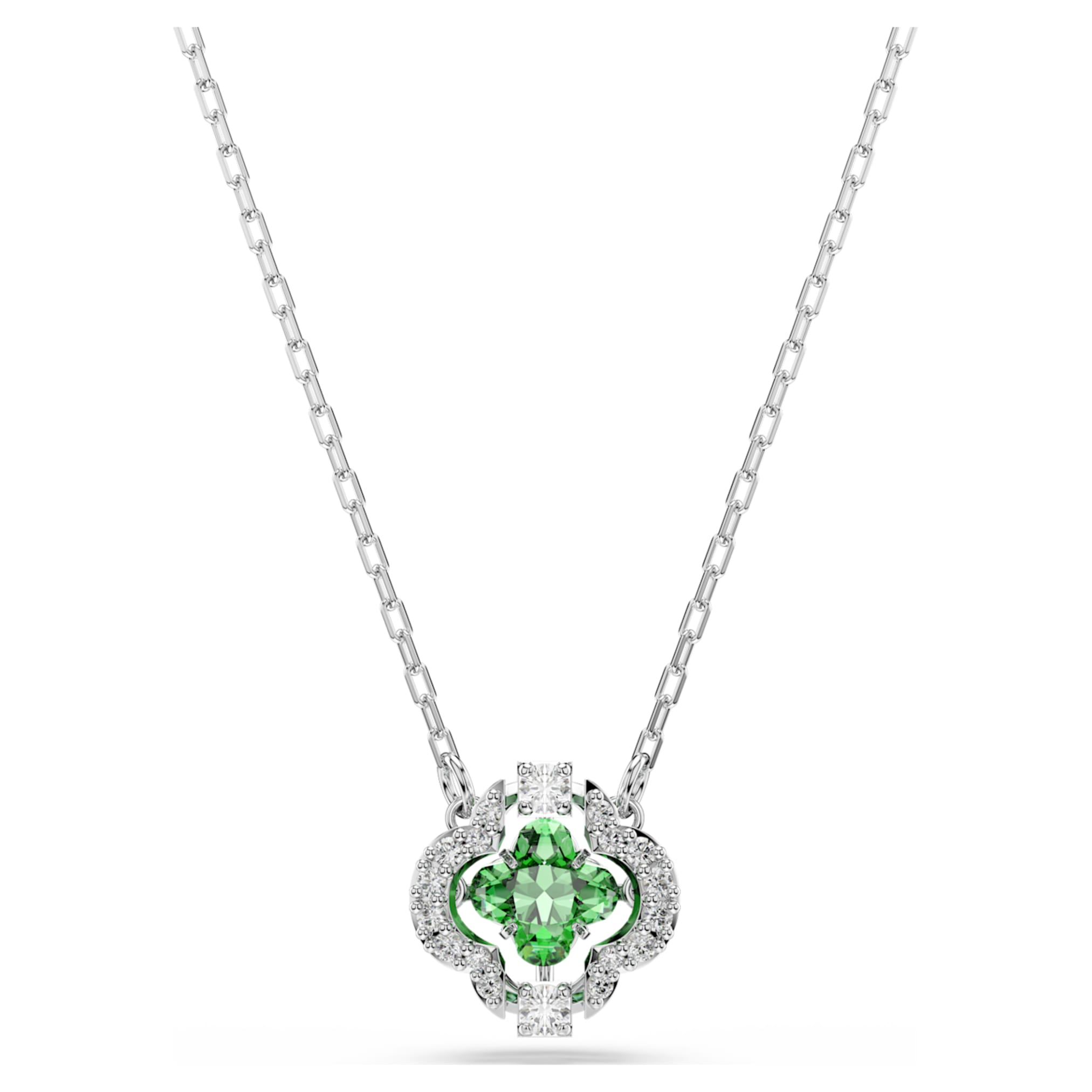 Swarovski Una Angelic pendant Mixed cuts, Green, Rhodium plated