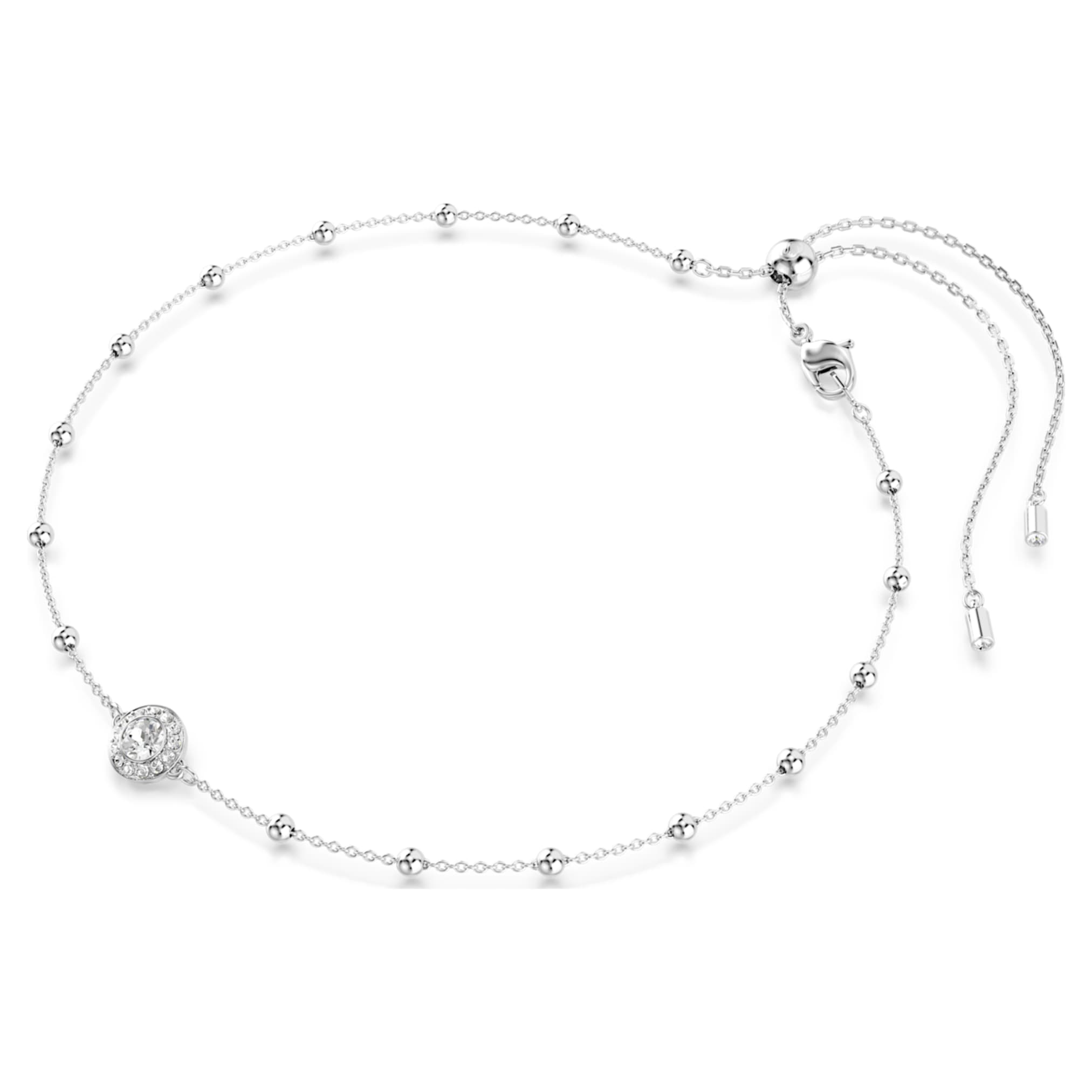 Swarovski Una Angelic pendant Round cut, Double sided motifs, White, Rhodium plated