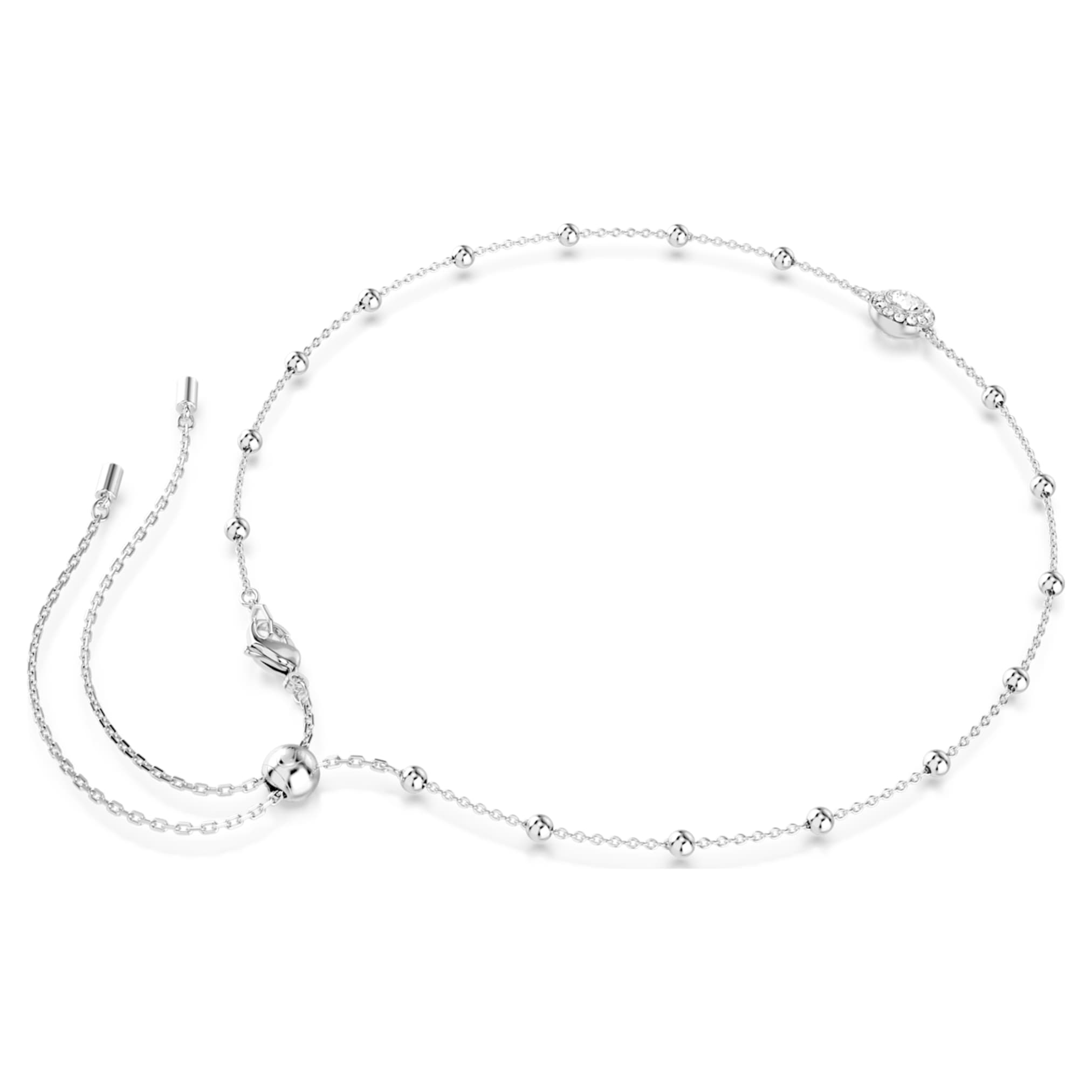 Swarovski Una Angelic pendant Round cut, Double sided motifs, White, Rhodium plated