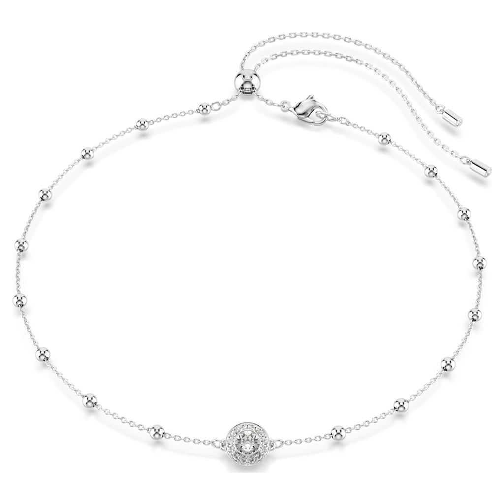 Swarovski Una Angelic pendant Round cut, Double sided motifs, White, Rhodium plated