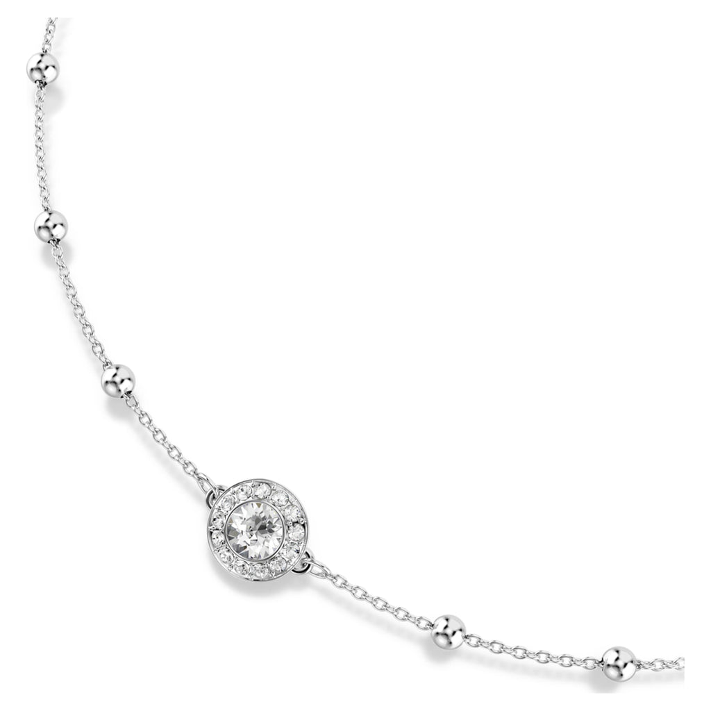 Swarovski Una Angelic pendant Round cut, Double sided motifs, White, Rhodium plated