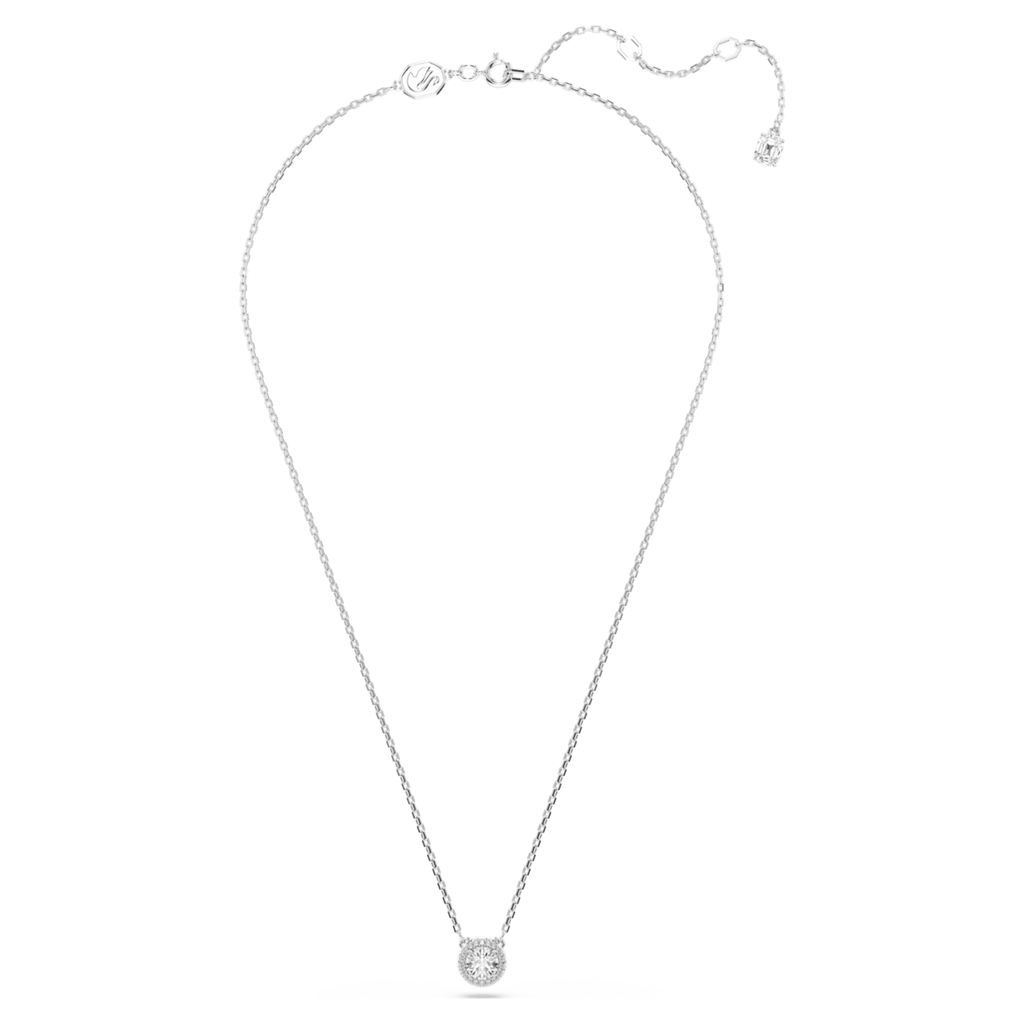 Swarovski Una Angelic pendant Round cut, Pavé, White, Rhodium plated