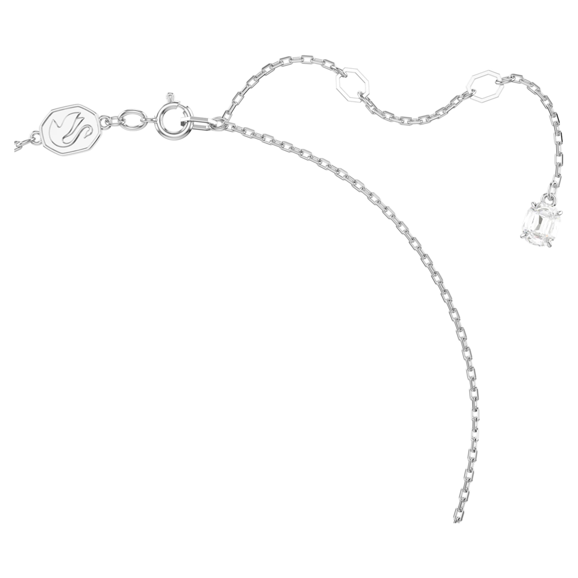 Swarovski Una Angelic pendant Round cut, Pavé, White, Rhodium plated
