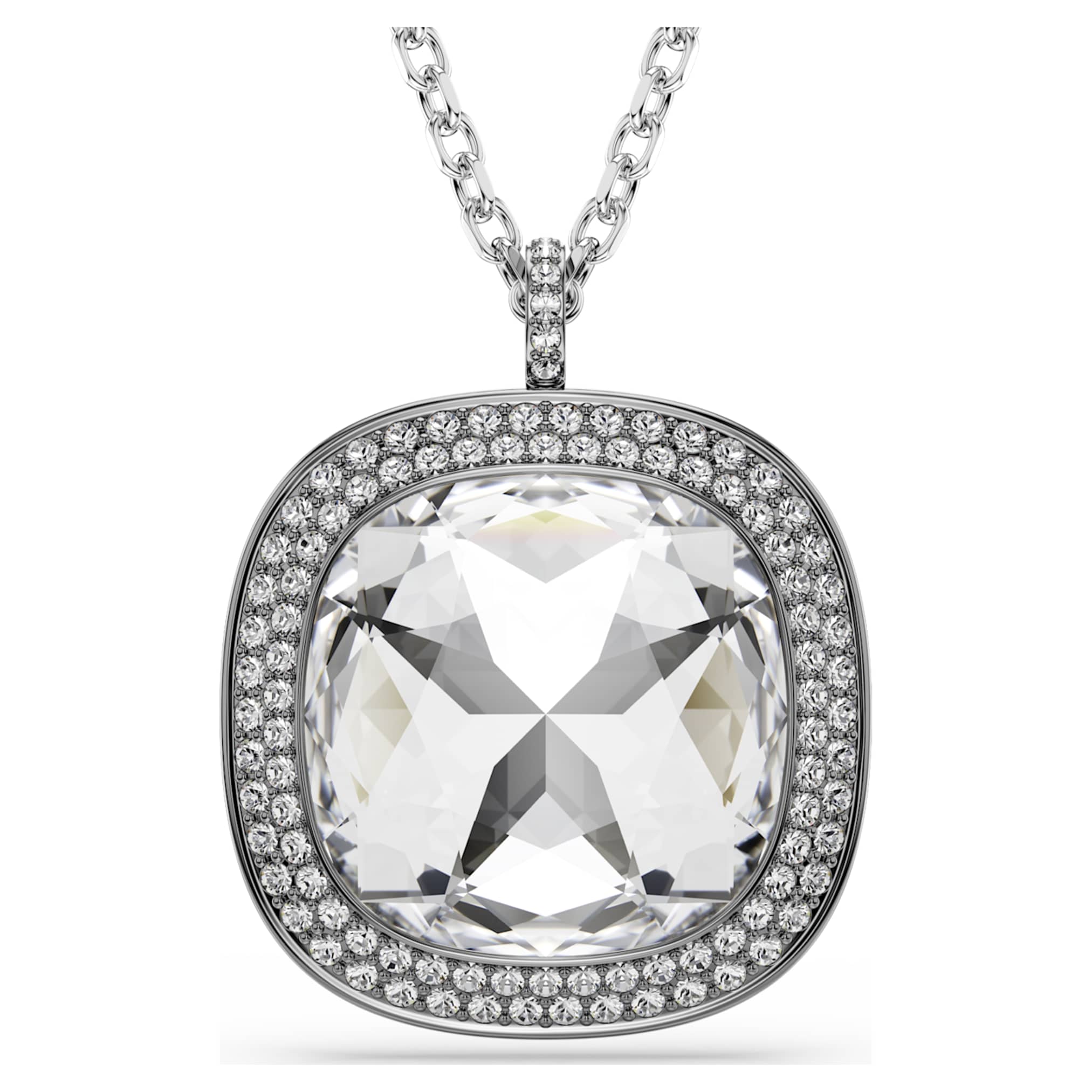 Swarovski Una Angelic pendant and brooch Cushion cut, White, Mixed Plating