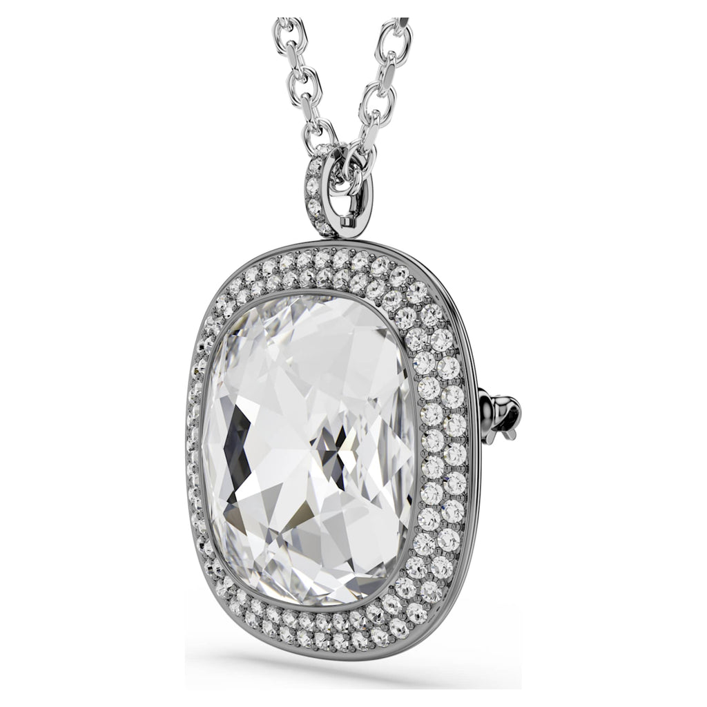 Swarovski Una Angelic pendant and brooch Cushion cut, White, Mixed Plating