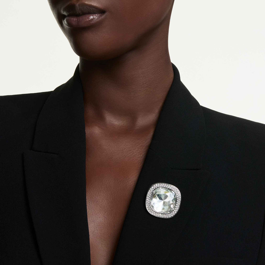 Swarovski Una Angelic pendant and brooch Cushion cut, White, Mixed Plating