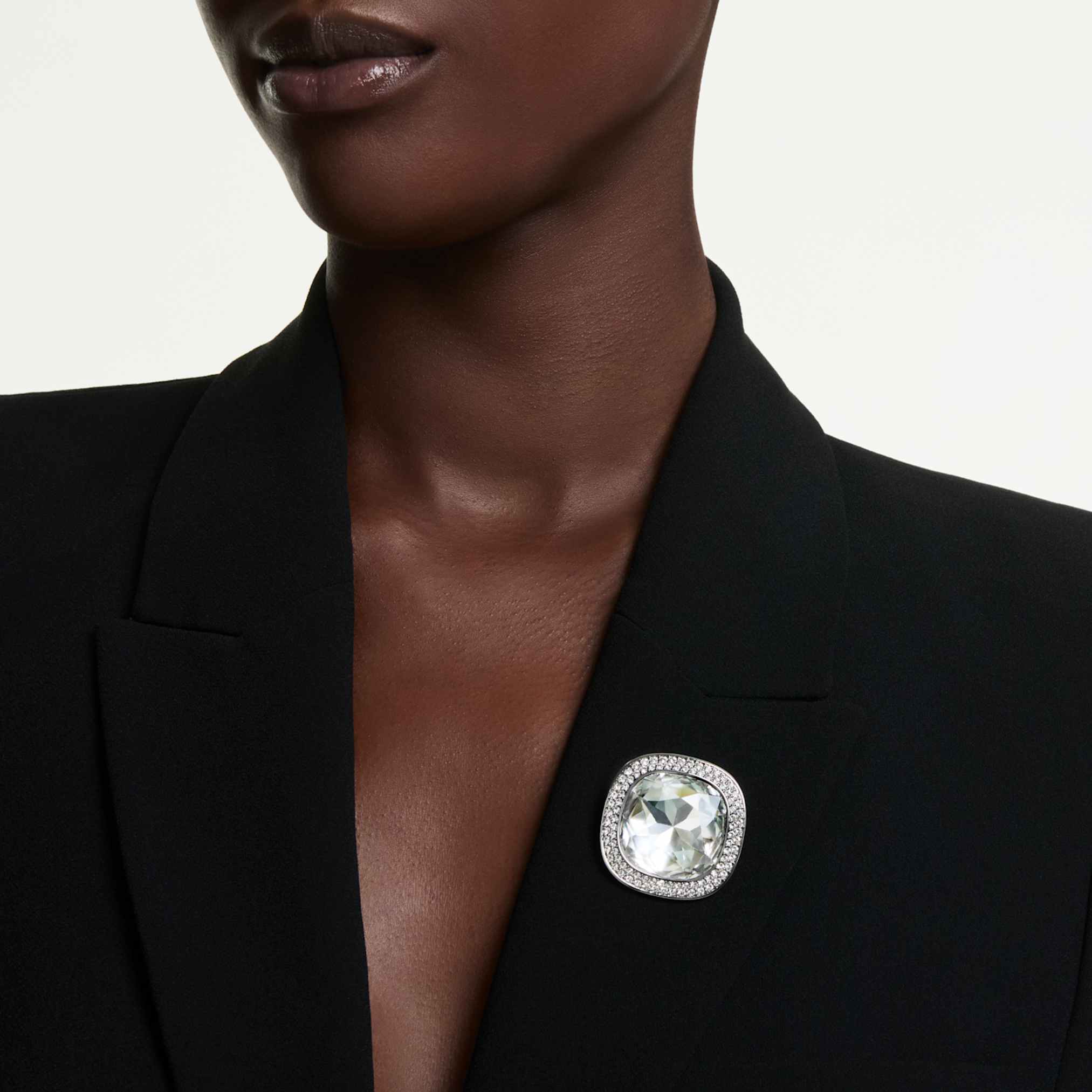 Swarovski Una Angelic pendant and brooch Cushion cut, White, Mixed Plating