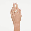 Swarovski Una Angelic ring Cushion cut, White, 18K gold finish