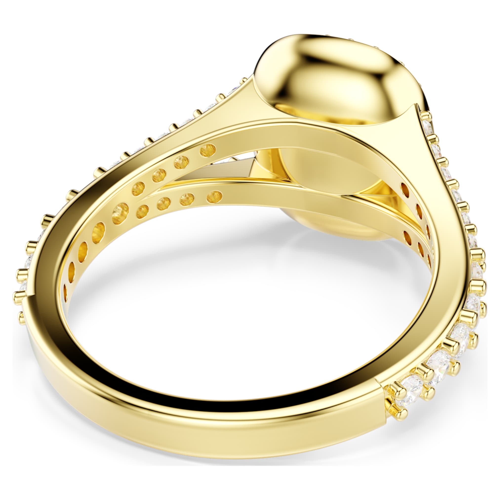 Swarovski Una Angelic ring Cushion cut, White, 18K gold finish