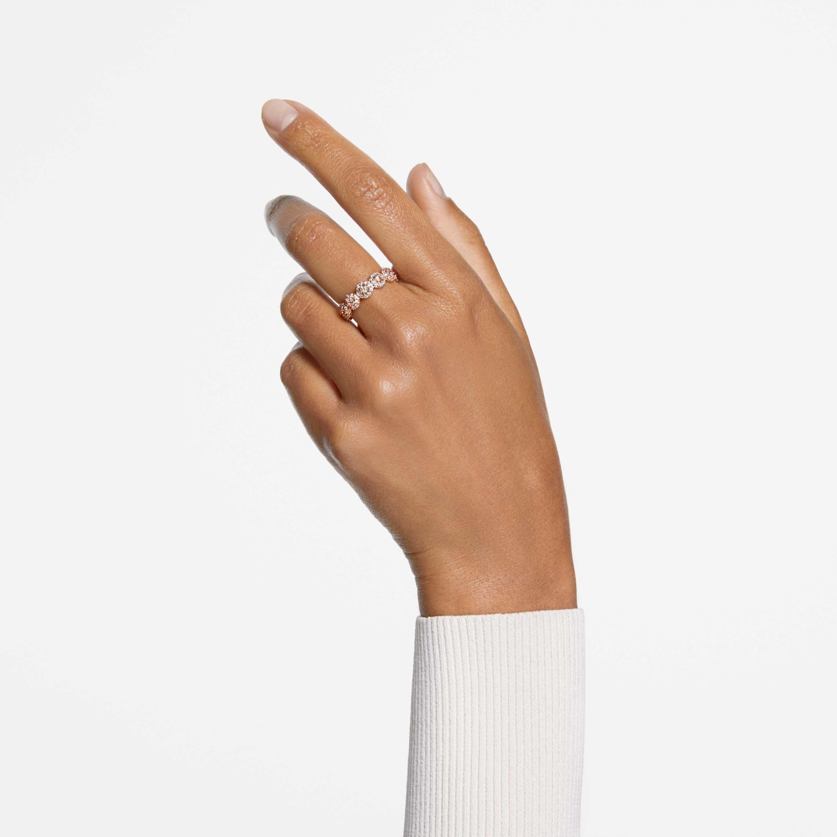 Swarovski Una Angelic ring Round cut, White, 18K rose gold finish