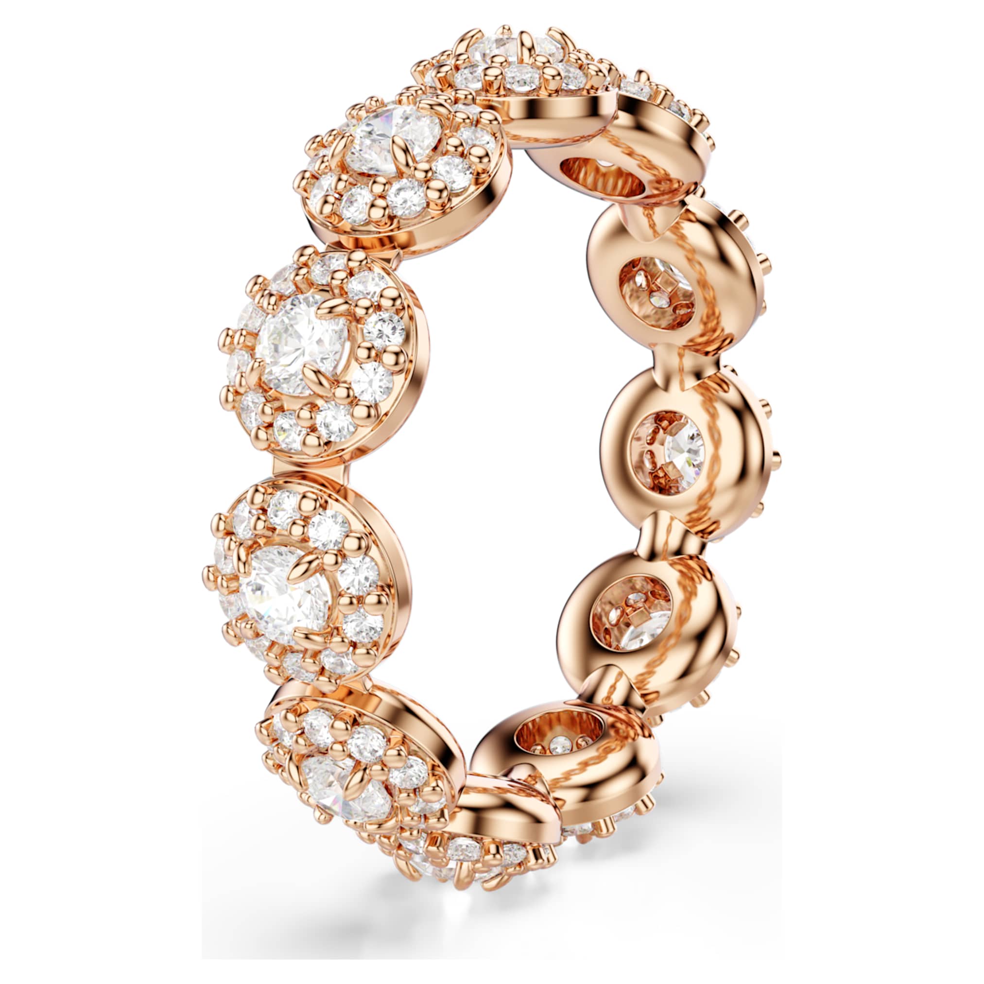 Swarovski Una Angelic ring Round cut, White, 18K rose gold finish