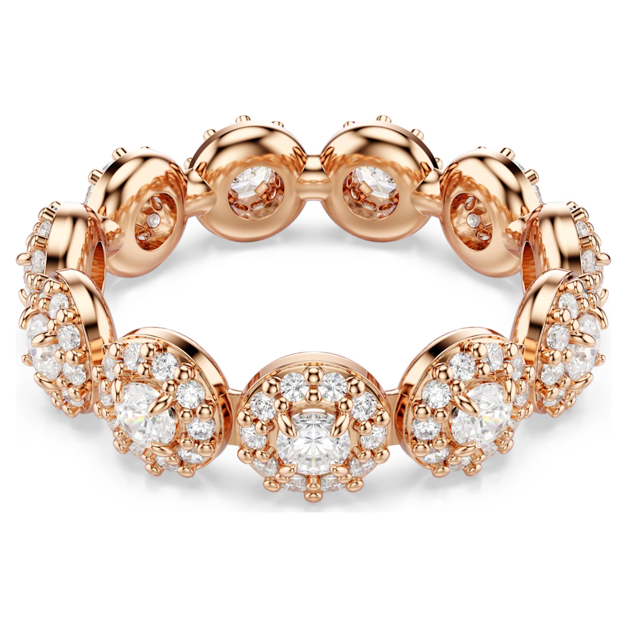 Swarovski Una Angelic ring Round cut, White, 18K rose gold finish