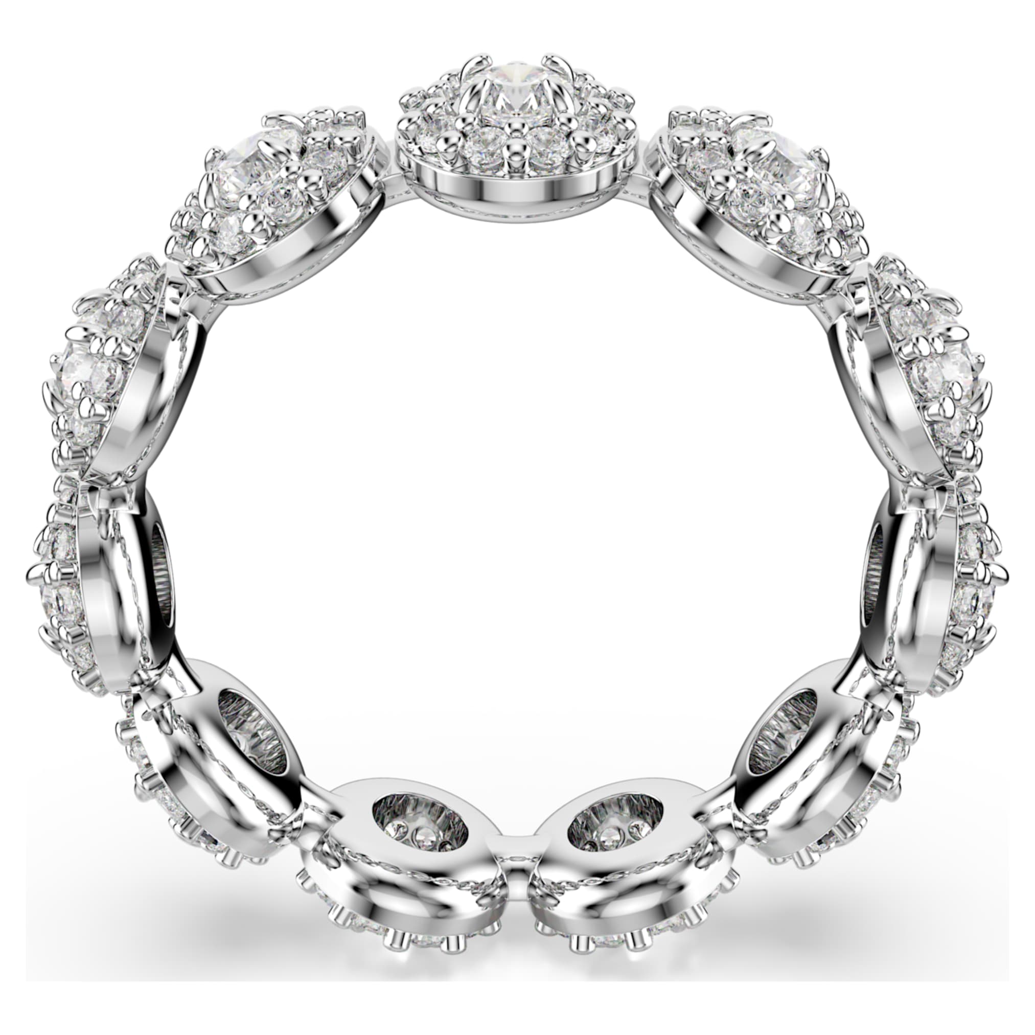 Swarovski Una Angelic ring Round cut, White, Rhodium plated
