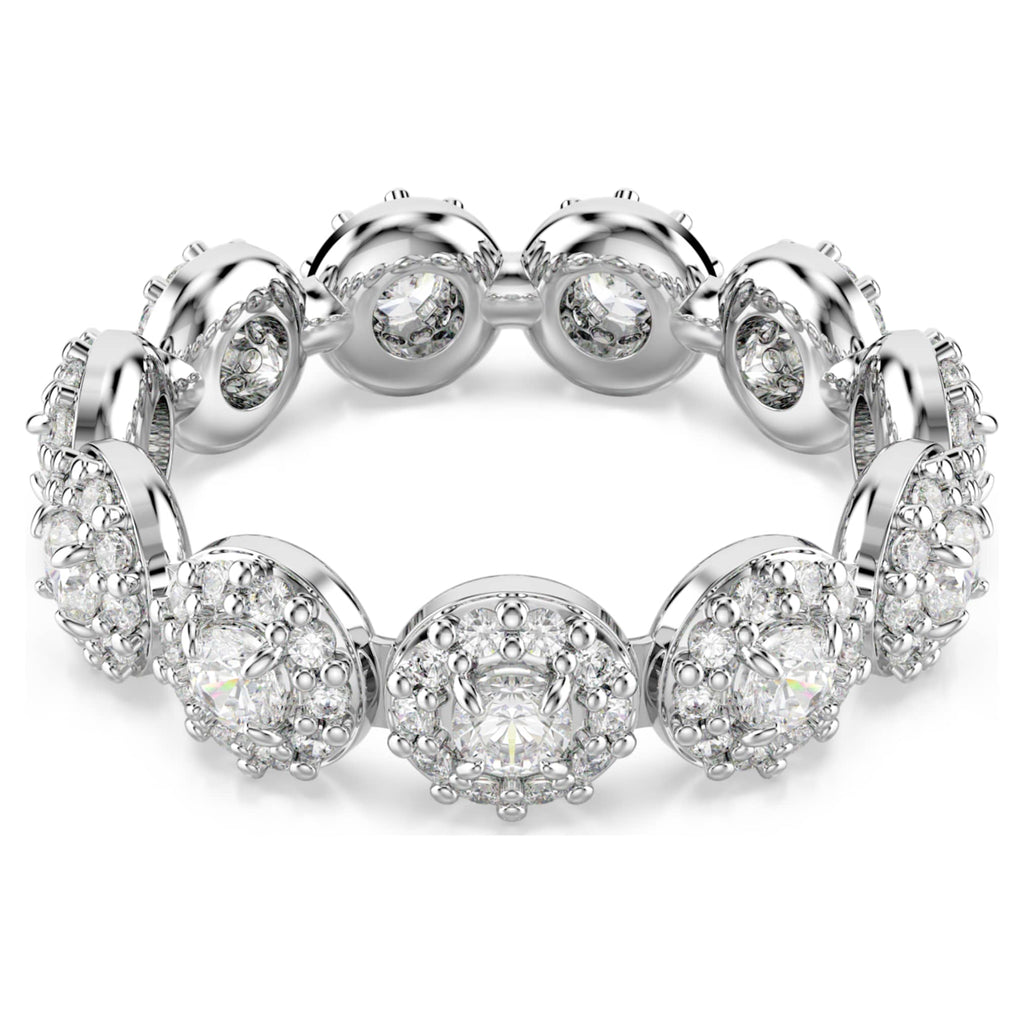 Swarovski Una Angelic ring Round cut, White, Rhodium plated