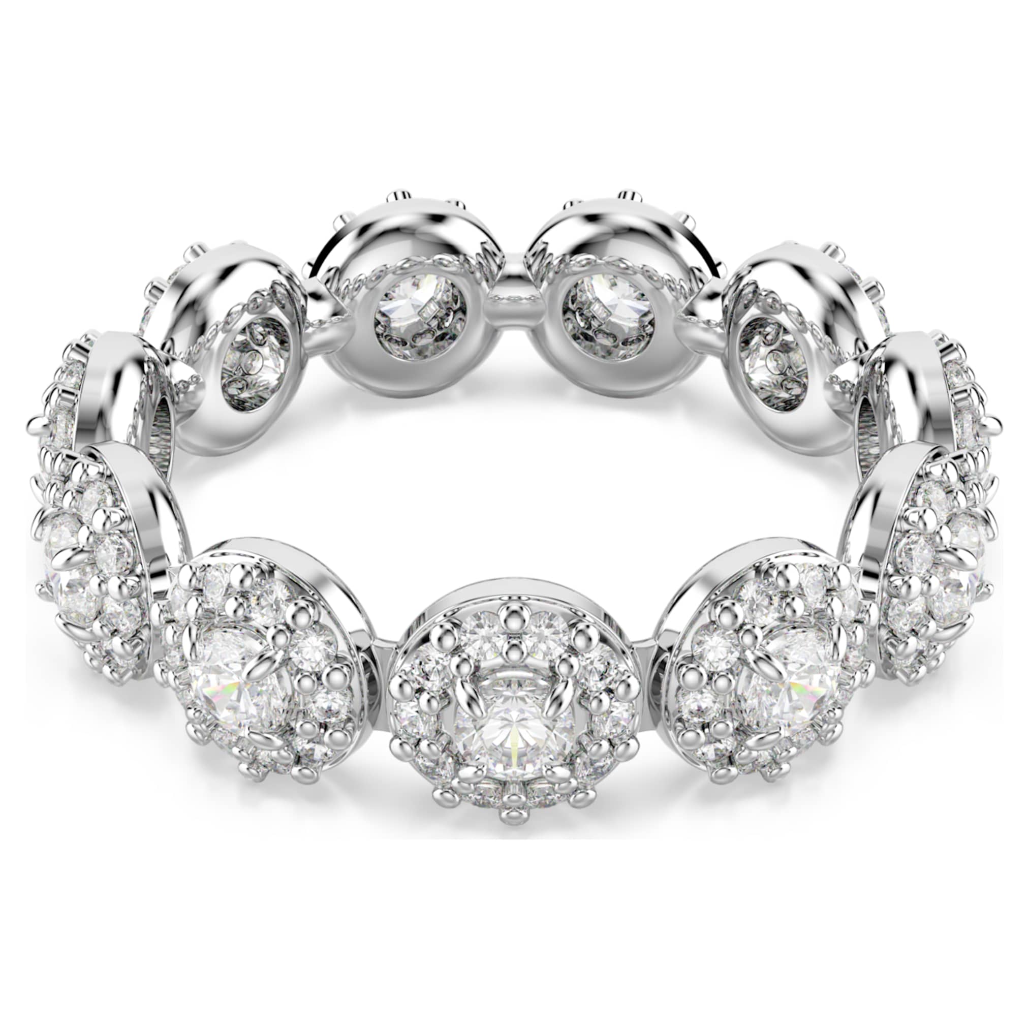 Swarovski Una Angelic ring Round cut, White, Rhodium plated