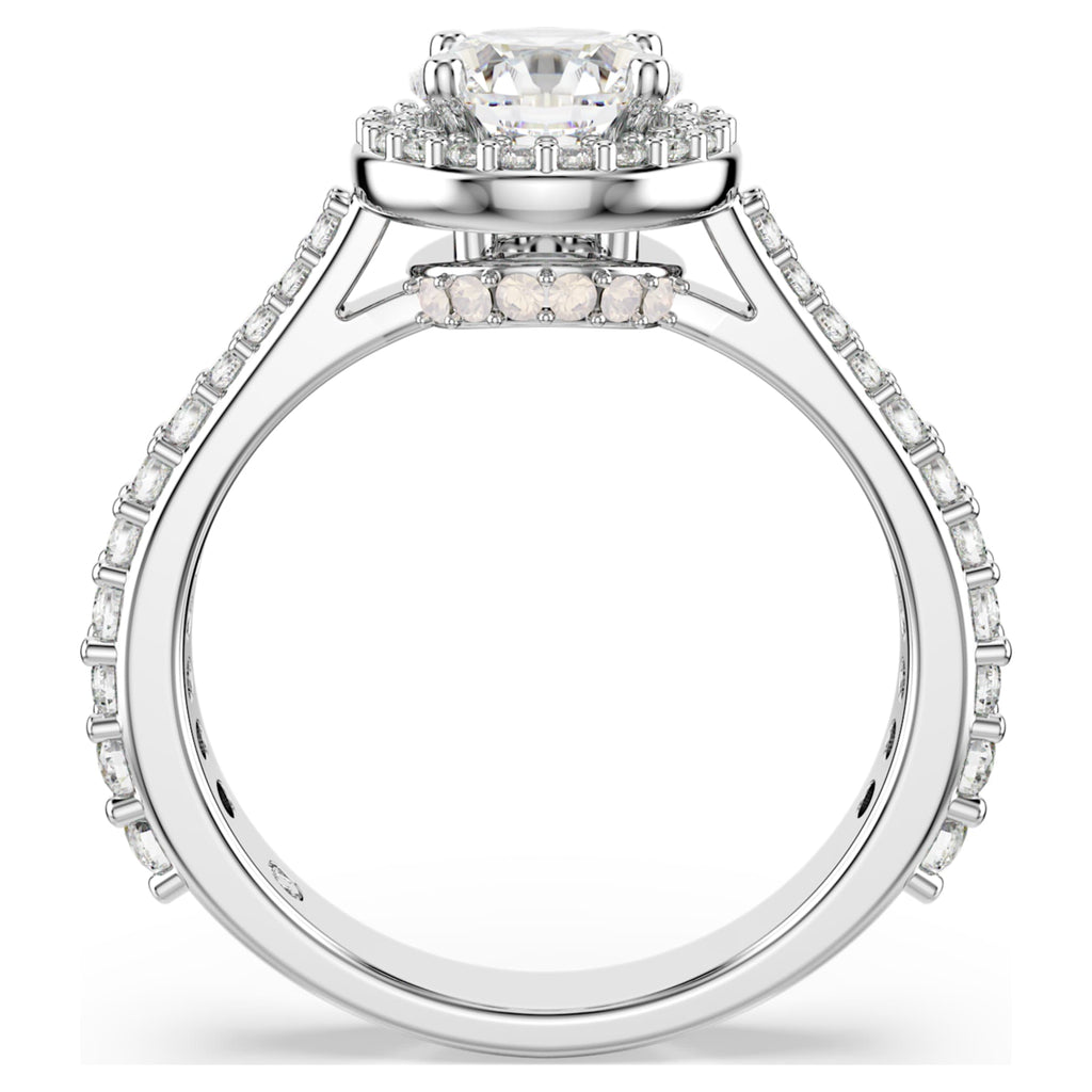 Swarovski Una Angelic ring Round cut, White, Silver-tone finish
