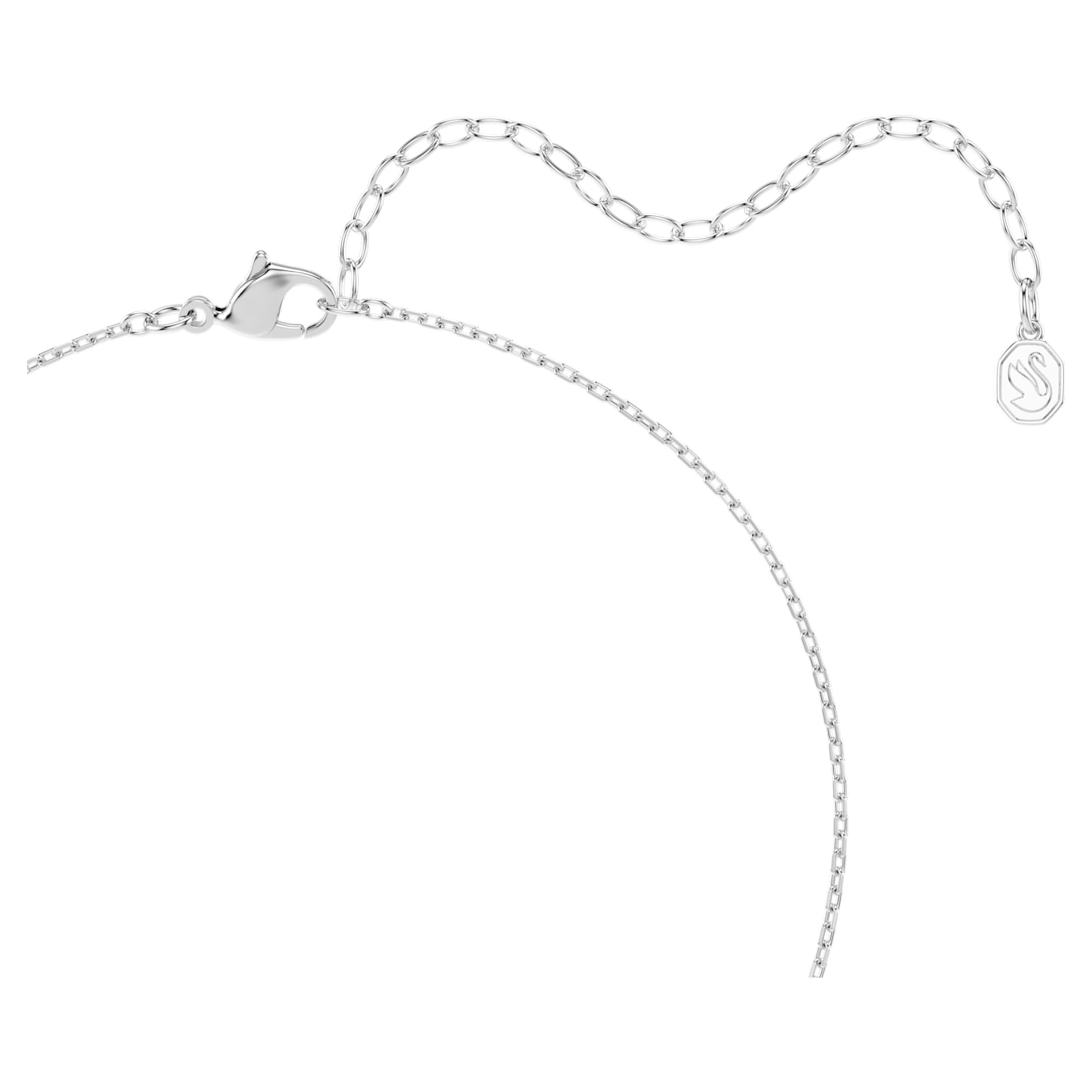 Swarovski Una Angelic set Cushion cut, White, Rhodium plated
