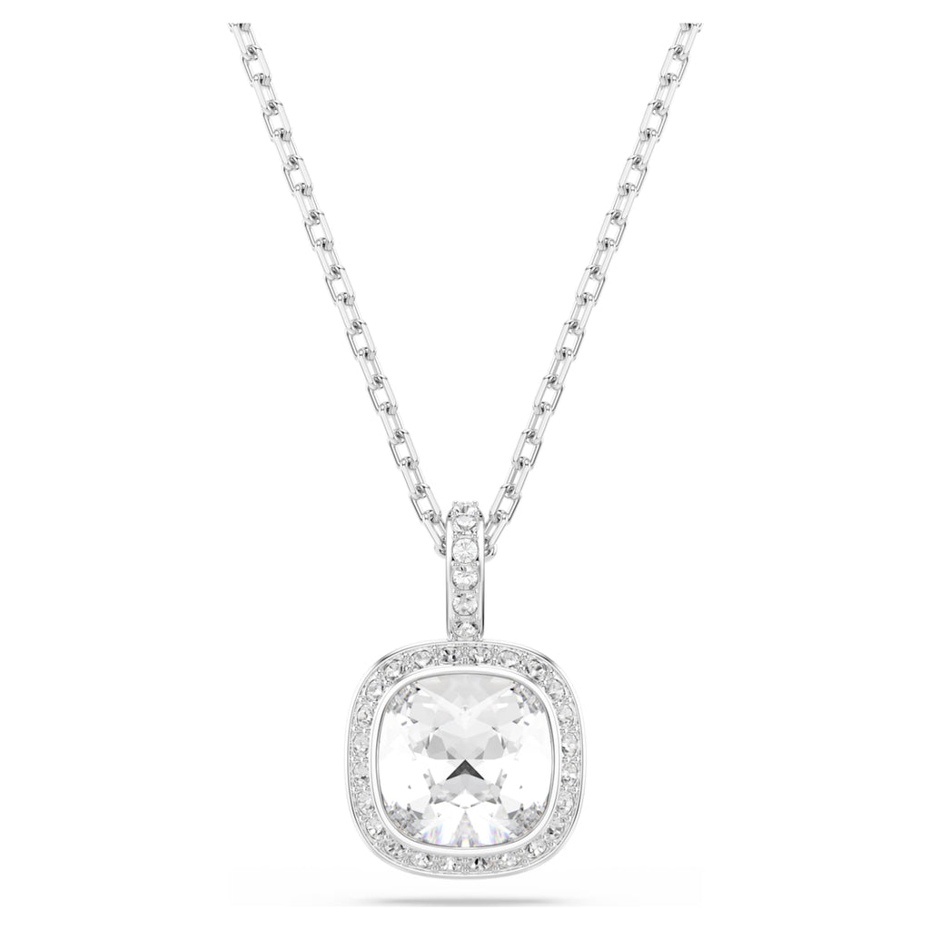 Swarovski Una Angelic set Cushion cut, White, Rhodium plated