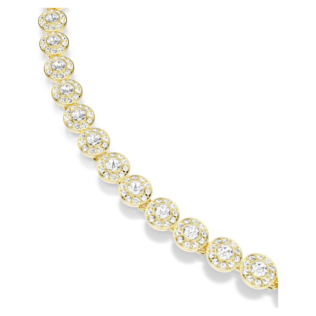 Swarovski Una Angelic set Round cut, White, 18K gold finish