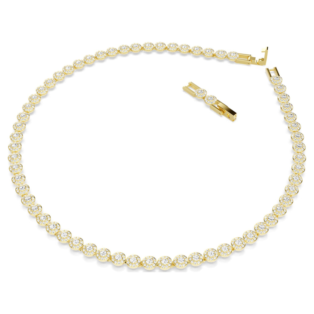 Swarovski Una Angelic set Round cut, White, 18K gold finish