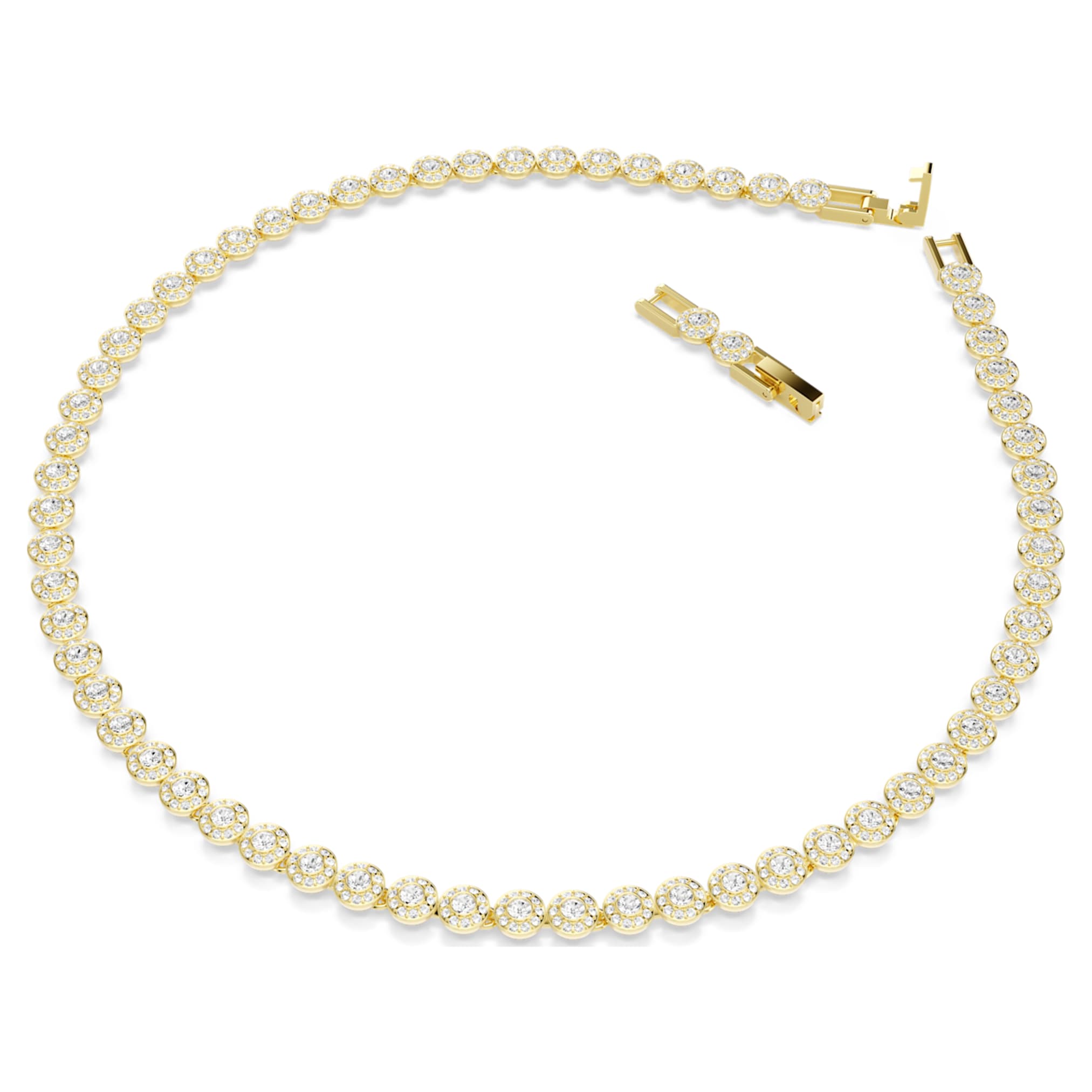 Swarovski Una Angelic set Round cut, White, 18K gold finish
