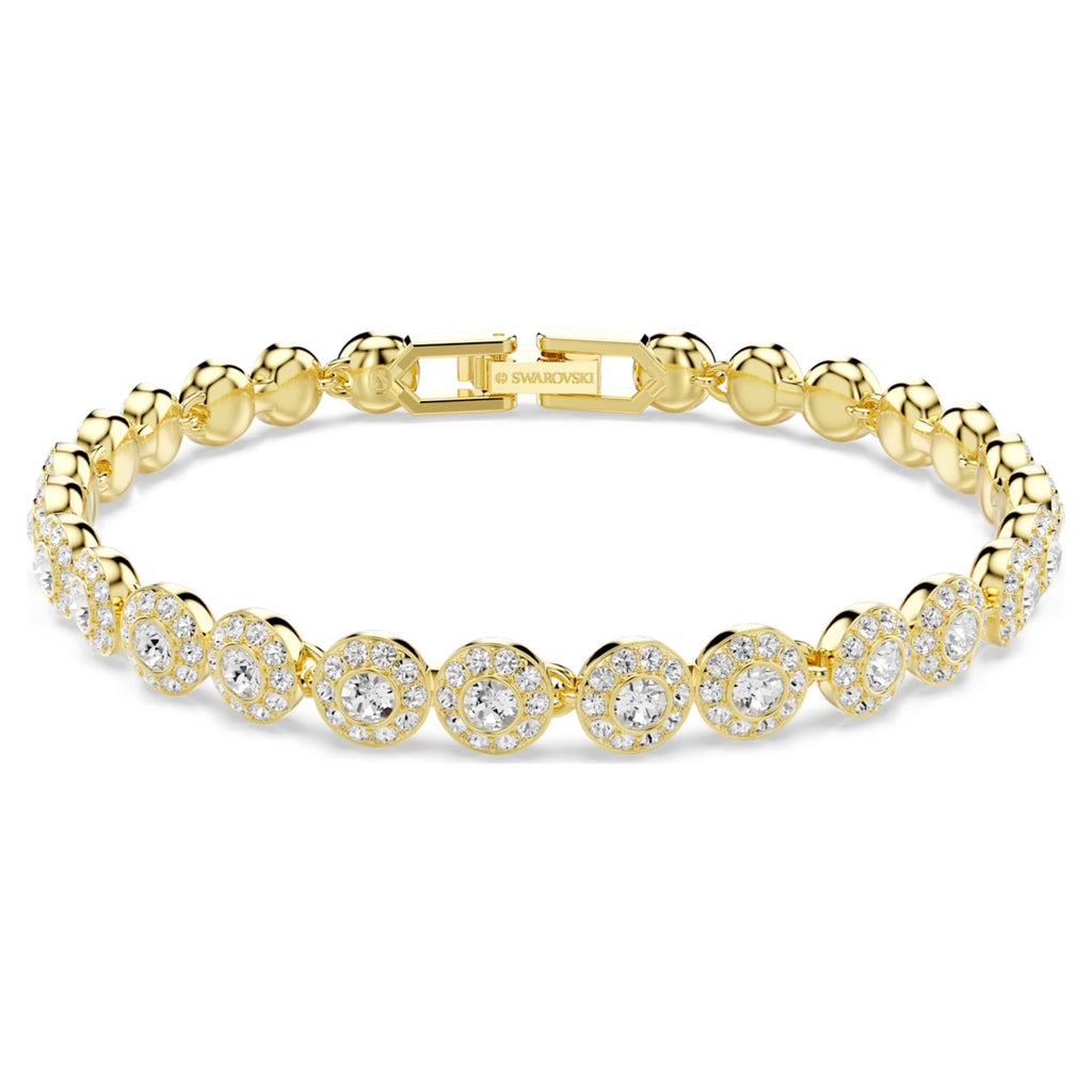 Swarovski Una Angelic set Round cut, White, 18K gold finish