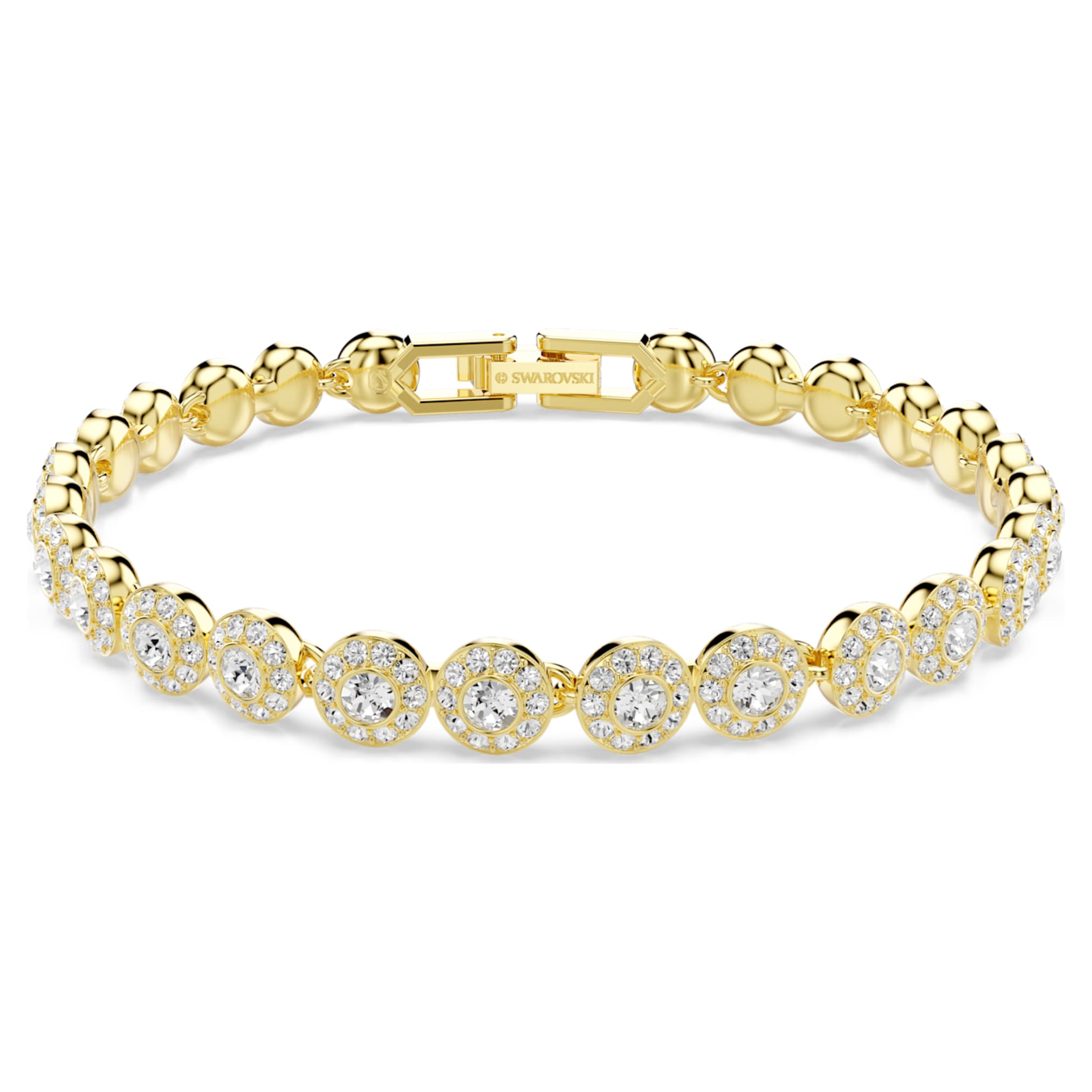 Swarovski Una Angelic set Round cut, White, 18K gold finish