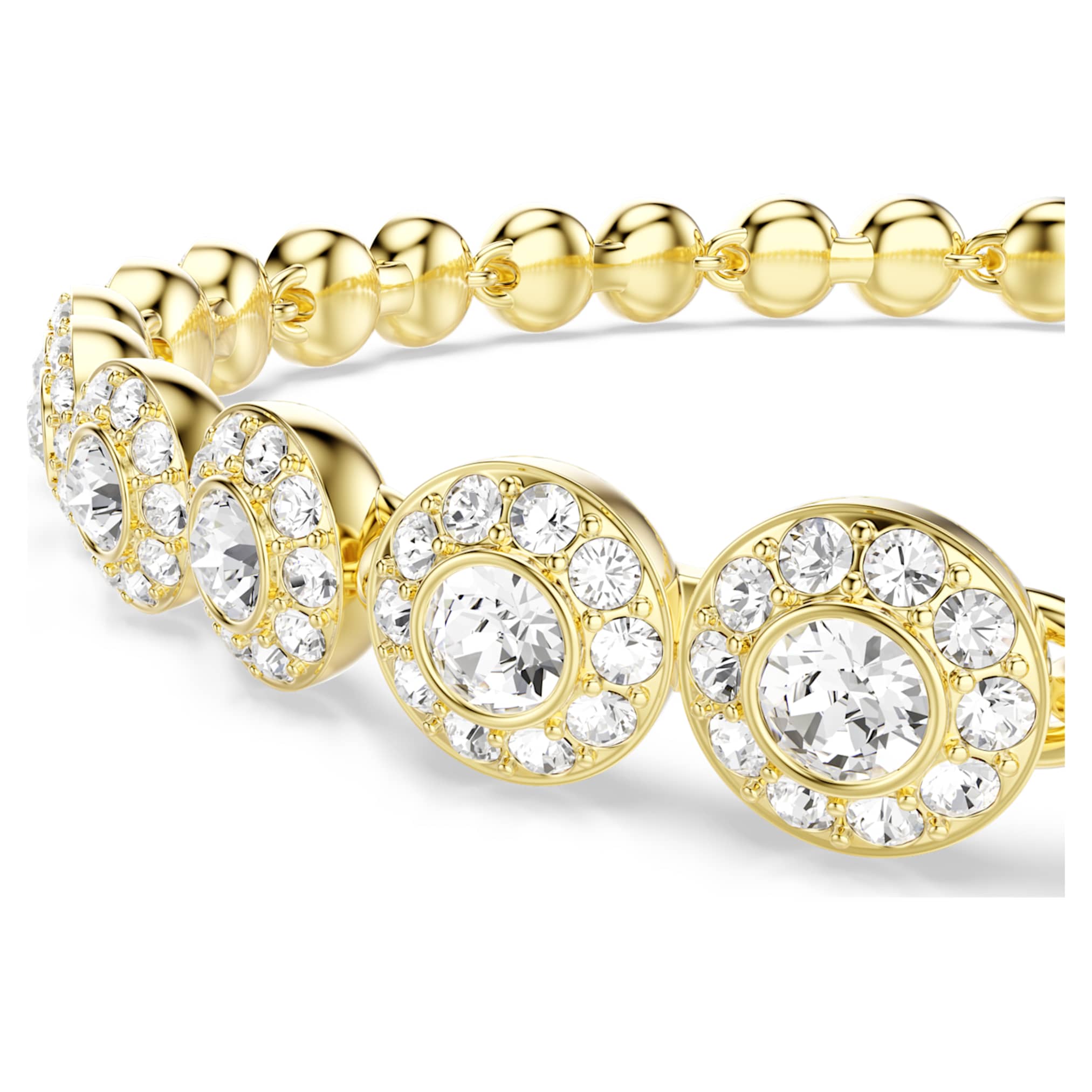 Swarovski Una Angelic set Round cut, White, 18K gold finish