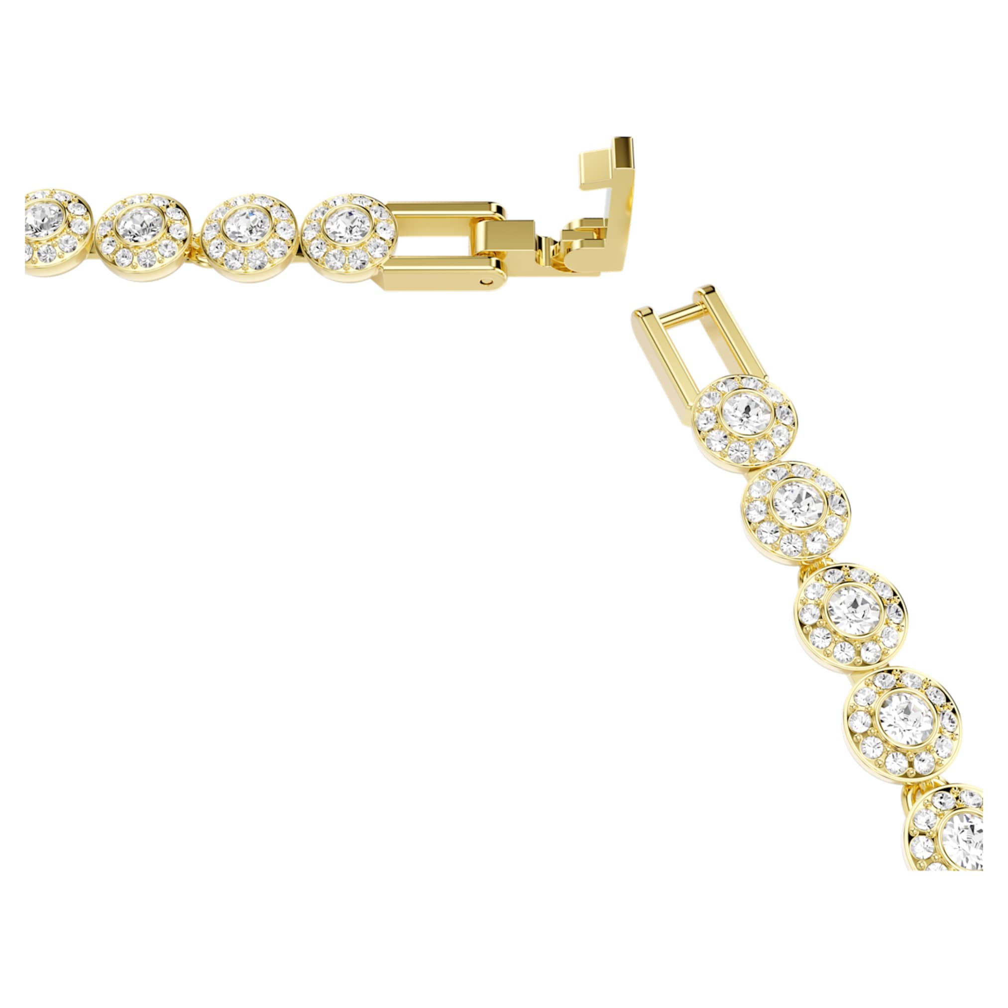 Swarovski Una Angelic set Round cut, White, 18K gold finish