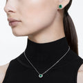 Swarovski Una Angelic set Set (2), Round cut, Green, Rhodium plated