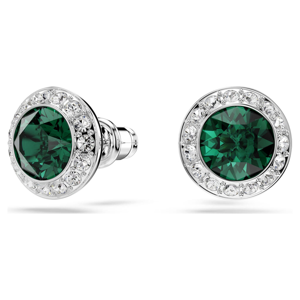 Swarovski Una Angelic set Set (2), Round cut, Green, Rhodium plated