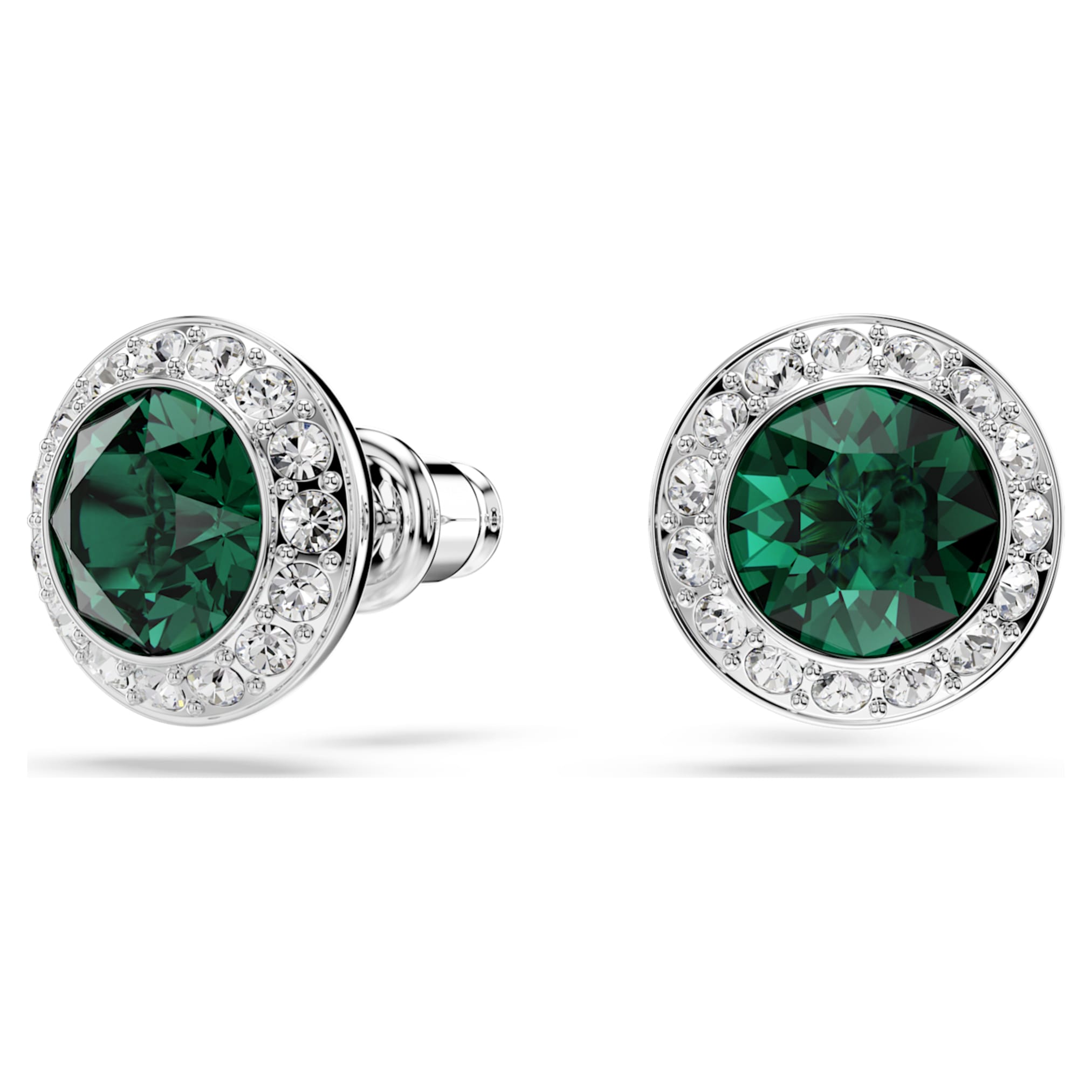 Swarovski Una Angelic set Set (2), Round cut, Green, Rhodium plated