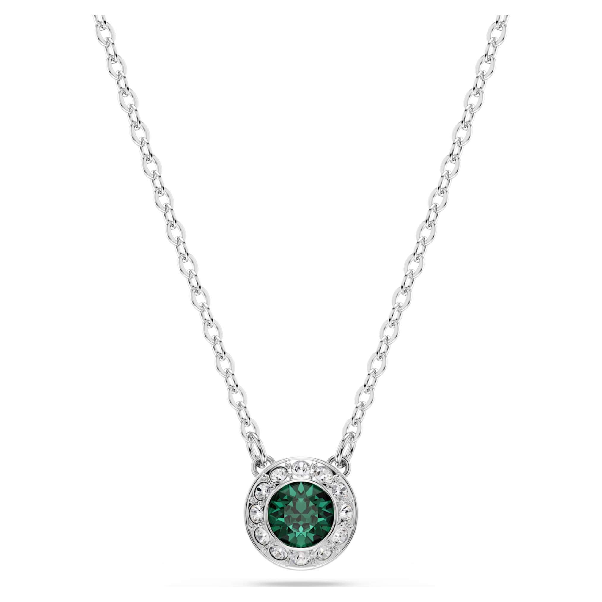 Swarovski Una Angelic set Set (2), Round cut, Green, Rhodium plated