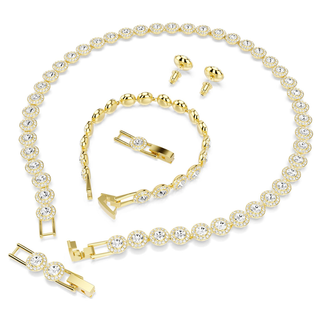 Swarovski Una Angelic set Set (3), Round cut, White, 18K gold finish