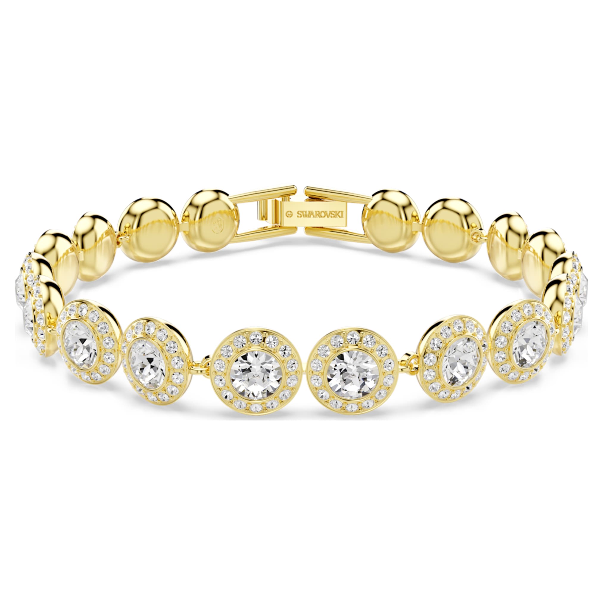 Swarovski Una Angelic set Set (3), Round cut, White, 18K gold finish
