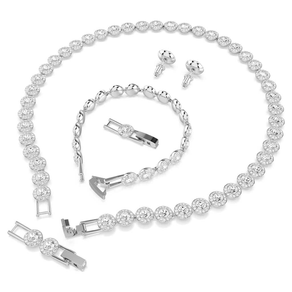 Swarovski Una Angelic set Set (3), Round cut, White, Rhodium plated
