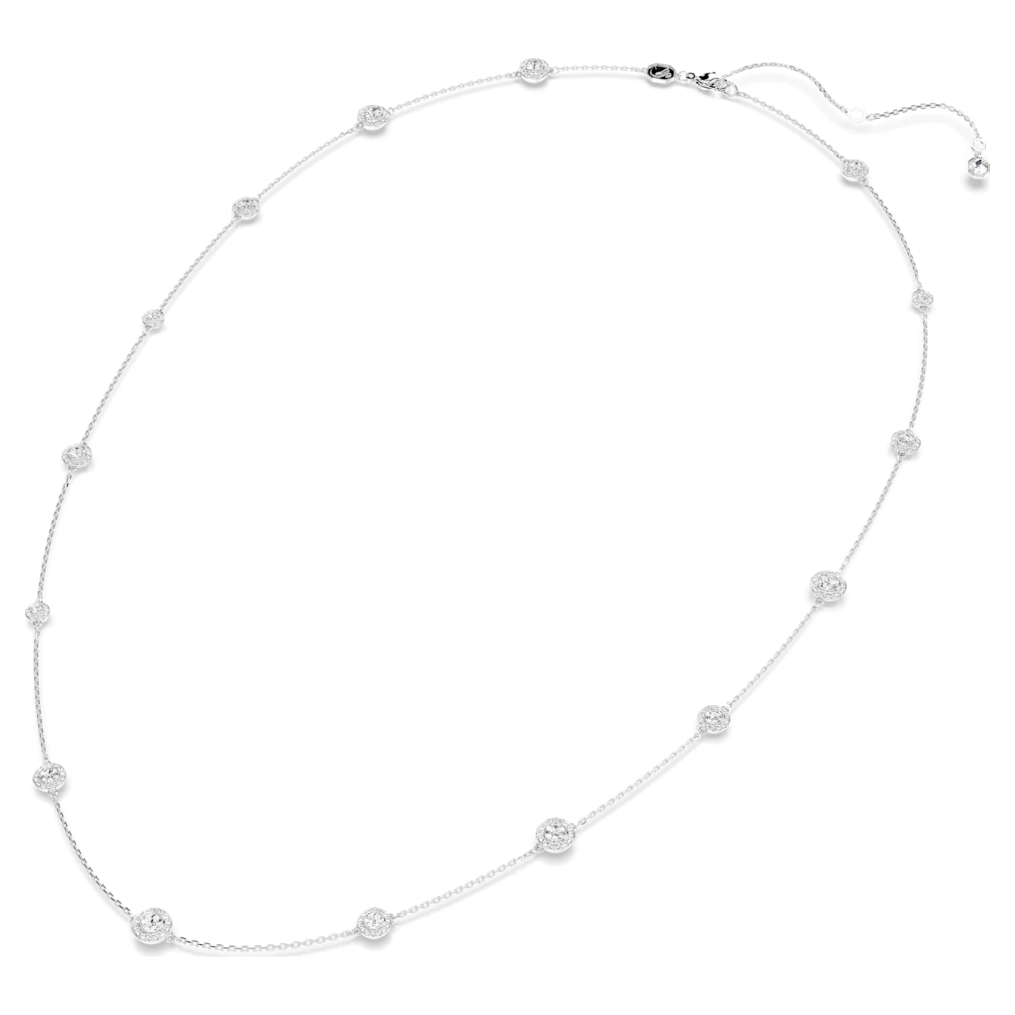 Swarovski Una Angelic strandage Round cut, White, Rhodium plated