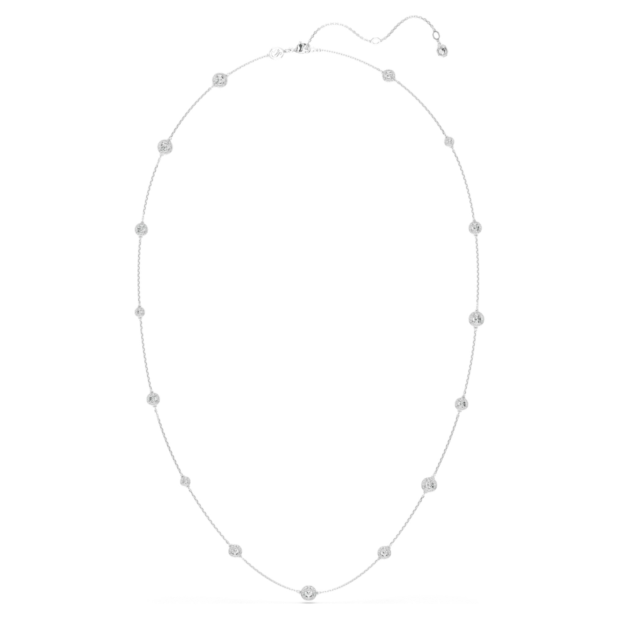 Swarovski Una Angelic strandage Round cut, White, Rhodium plated