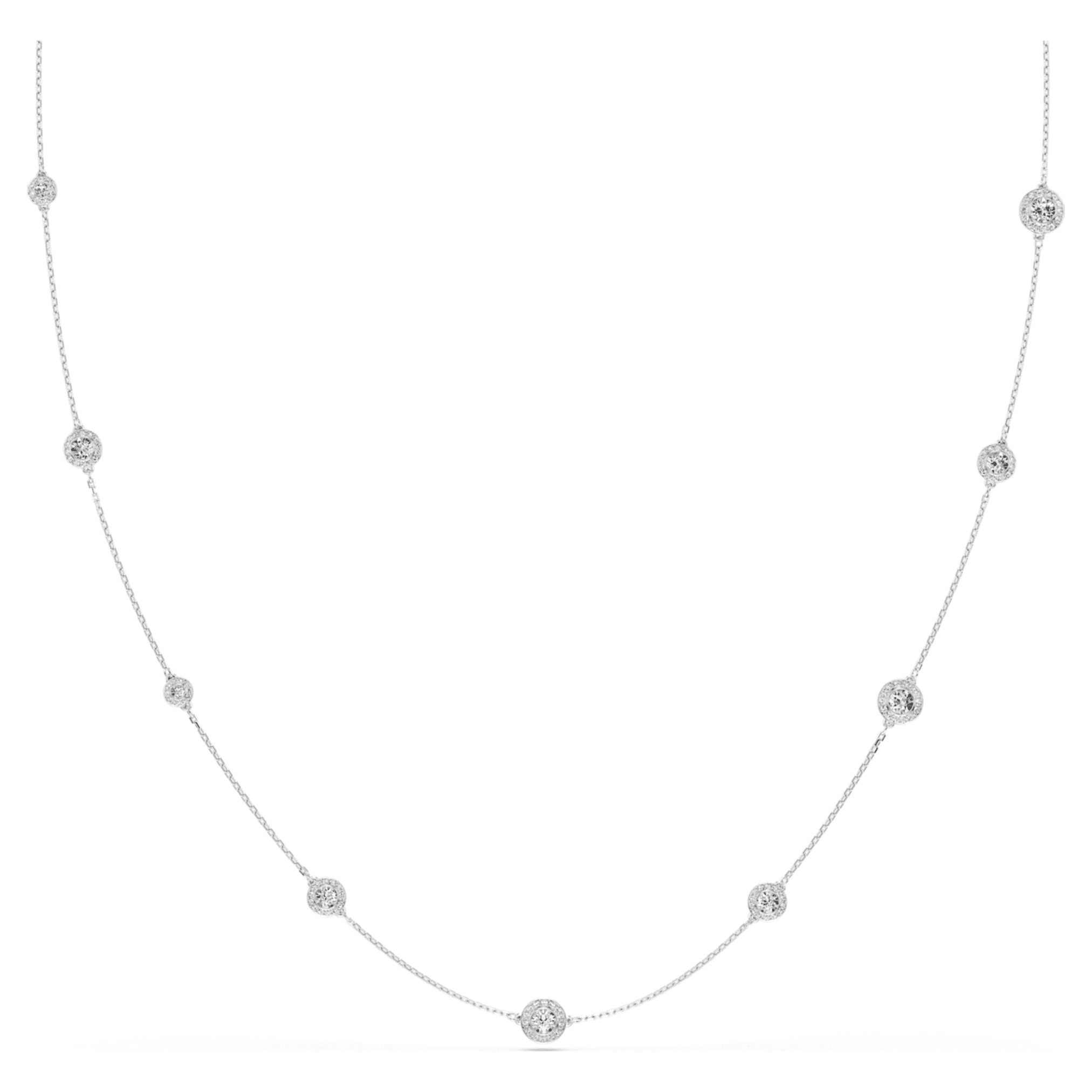 Swarovski Una Angelic strandage Round cut, White, Rhodium plated