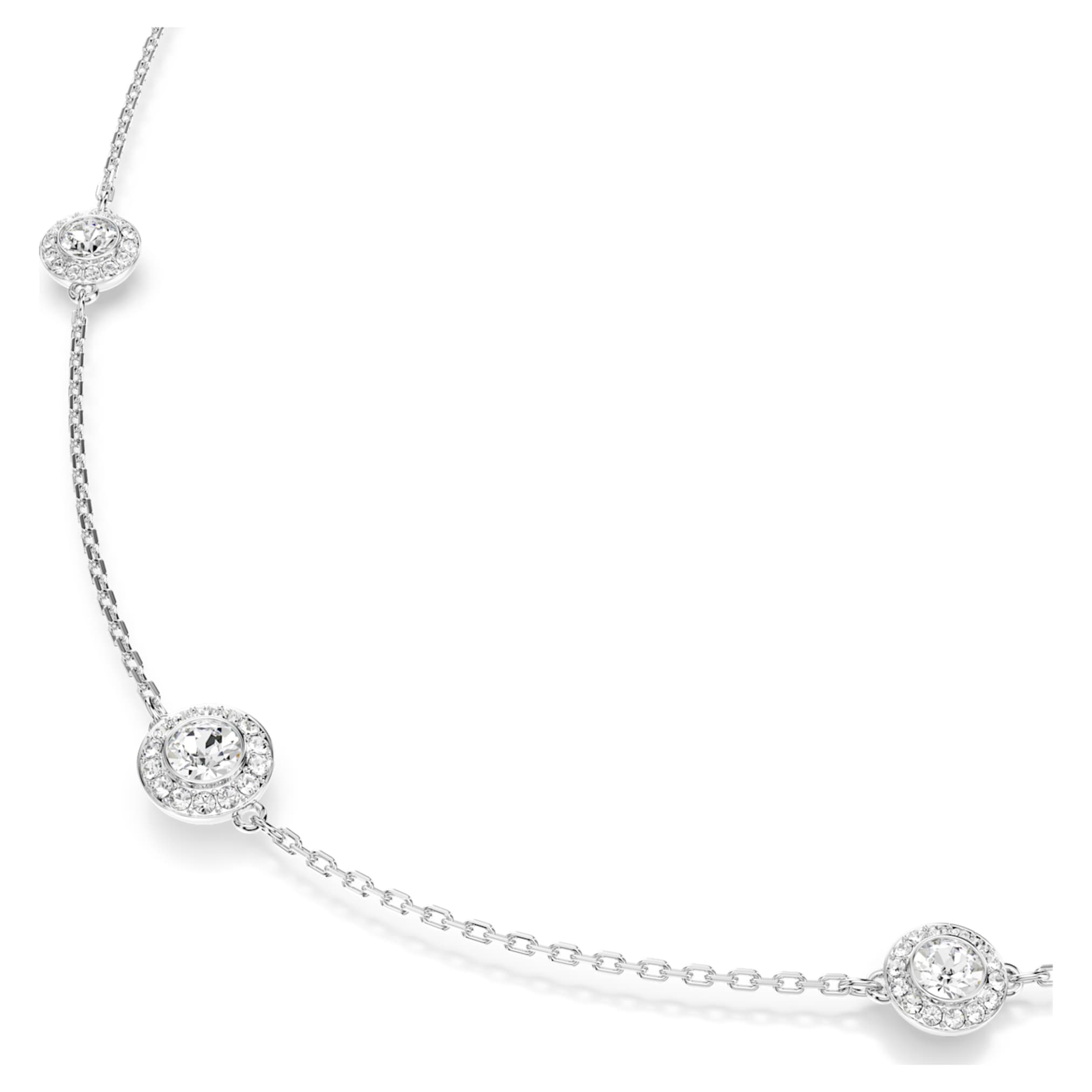 Swarovski Una Angelic strandage Round cut, White, Rhodium plated