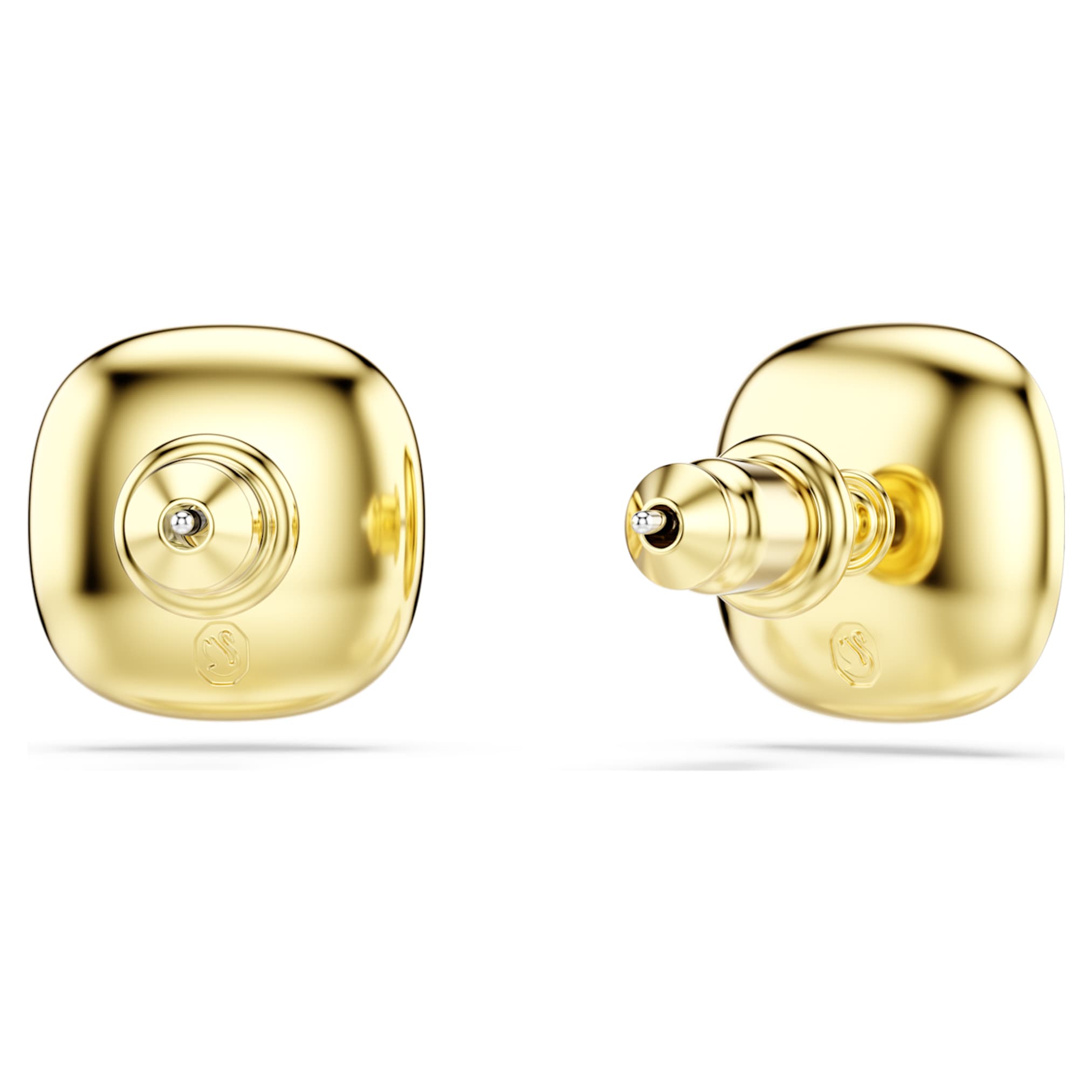 Swarovski Una Angelic stud earrings Cushion cut, White, 18K gold finish