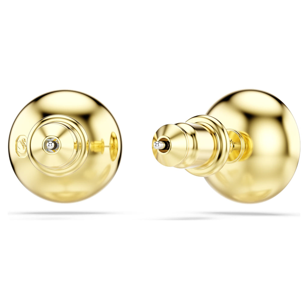 Swarovski Una Angelic stud earrings Round cut, Caramel, 18K gold finish