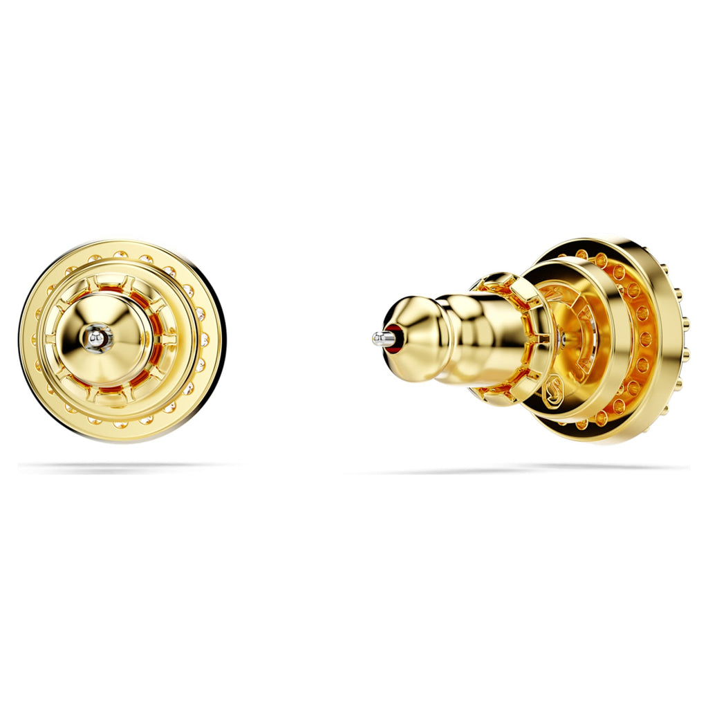 Swarovski Una Angelic stud earrings Round cut, Gold tone, 18K gold finish